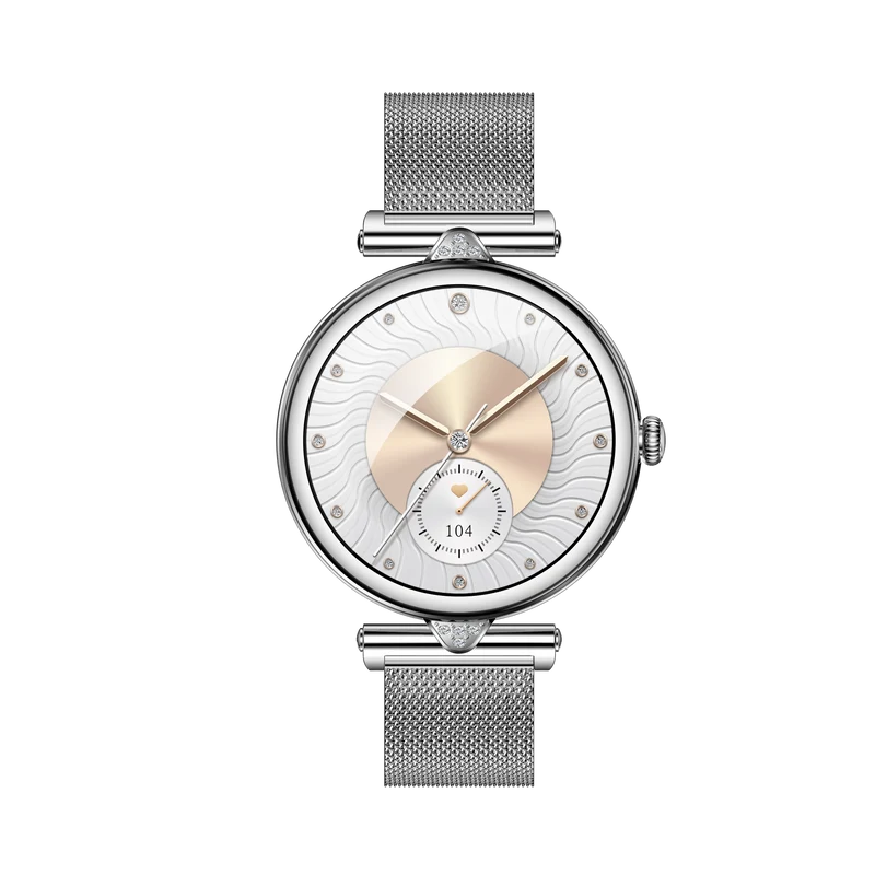 URBAN BELLA Silver AMOLED Smartwatch for Women, Metal Mesh Strap, Always-On Display, Health Tracking, 100+ Sports Modes - Image 3