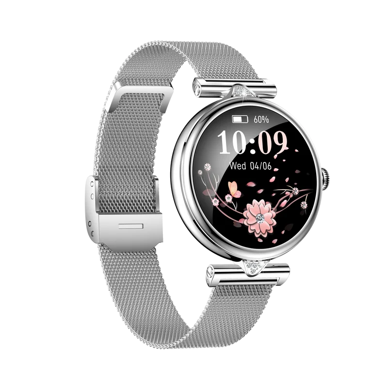URBAN BELLA Silver AMOLED Smartwatch for Women, Metal Mesh Strap, Always-On Display, Health Tracking, 100+ Sports Modes - Image 2