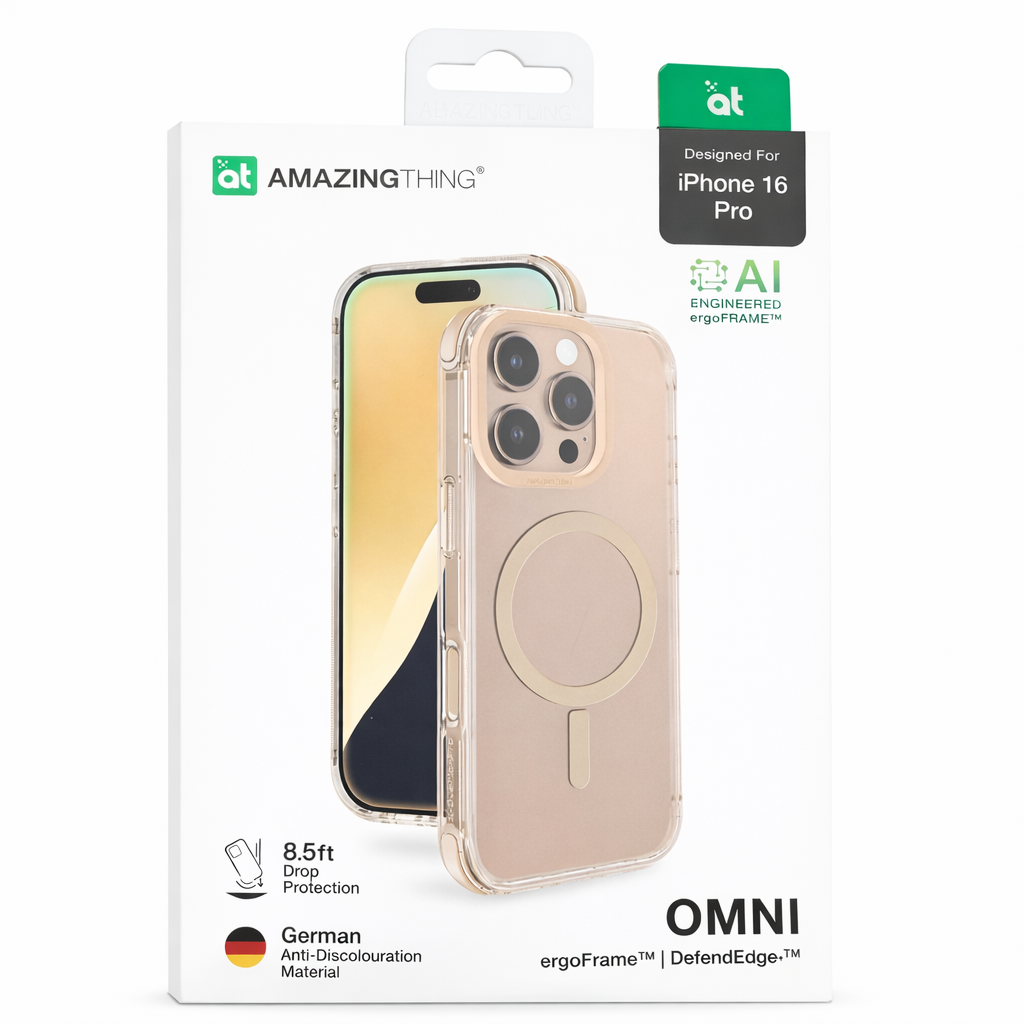 AmazingThing Omni Clear Case for iPhone 16 Pro Max (MagSafe Compatible, 8.5ft Drop Protection, Transparent Rose Gold Tint) - Image 8