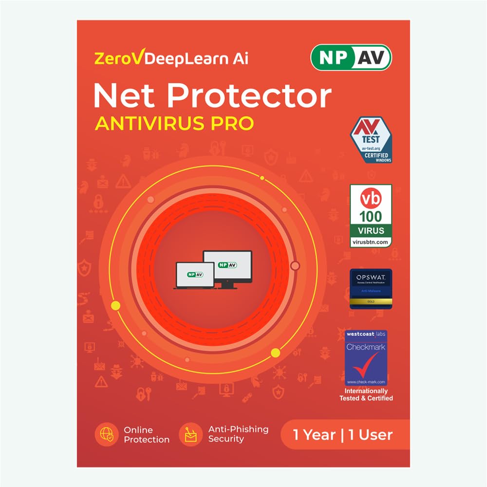 Net Protector Antivirus - Pro 2026 | Windows PC/Laptop | 1 Year - 1 PC with ZeroVDeepLearn Ai (Email Delivery in 1 Hour - No CD) - Image 1
