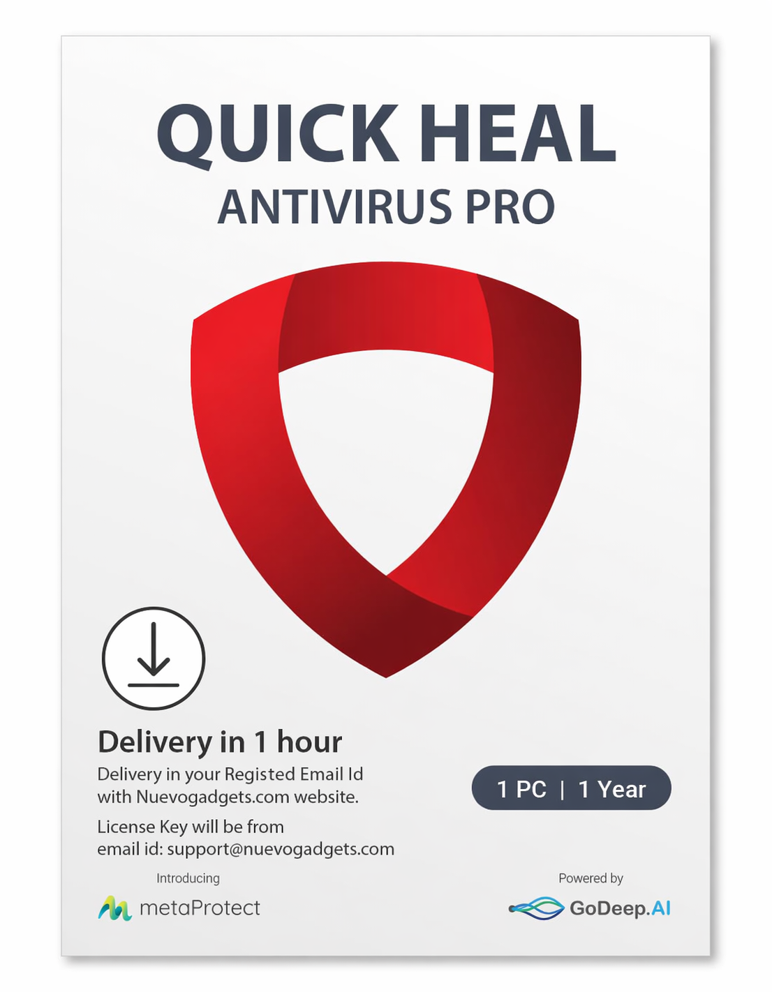 Quick Heal Antivirus Pro | Windows PC/Laptop | 1 PC, 1 Year | AI-Based Protection | Email Delivery | + 6 Months AntiFraud.AI (iOS/Android) Quick Heal Antivirus Pro | Windows PC/Laptop | 1 PC, 1 Year | AI-Based Protection | Email Delivery | + 6 Months AntiFraud.AI (iOS/Android) - Image 1