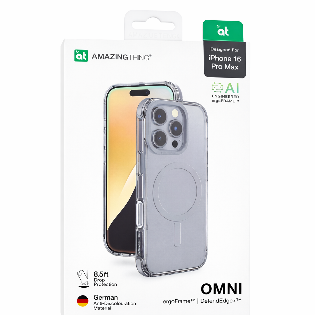 AmazingThing Omni Clear Case for iPhone 16 Pro Max (MagSafe Compatible, 8.5ft Drop Protection, Crystal Transparent Grey ) - Image 5