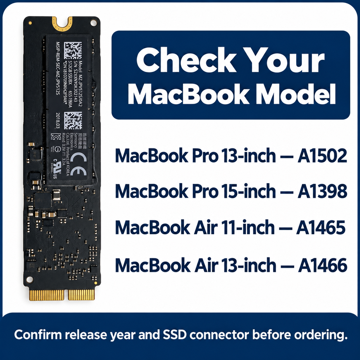 Apple MacBook Pro/Air 256GB Internal SSD for Select Apple MacBook Pro & Air A1502 A1398 A1465 A1466 (2013–2015) - Image 8