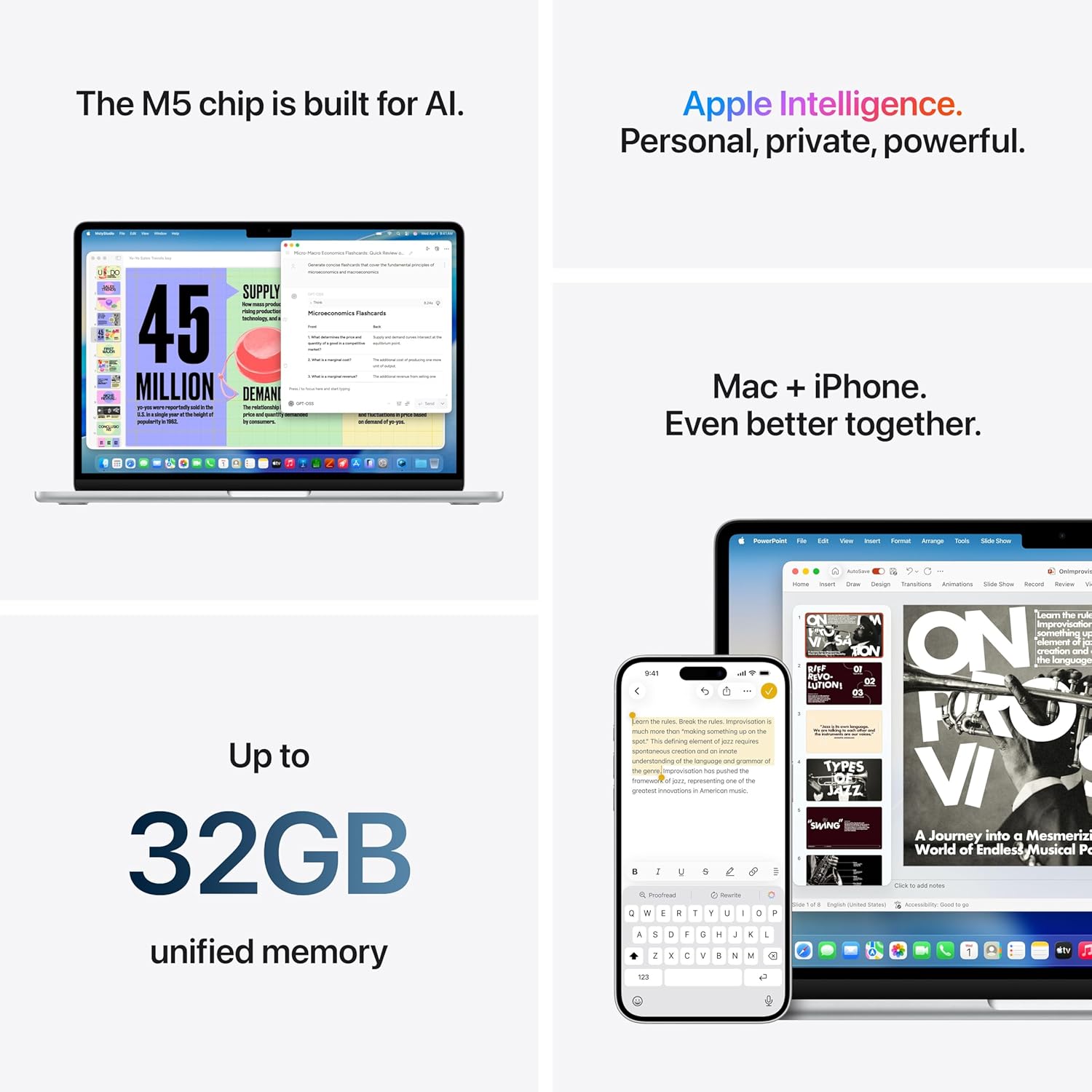 Apple 2026 MacBook Air 15″ Laptop with M5 chip: AI and Apple Intelligence, 38.91 cm (15.3″) Liquid Retina Display, 16GB Unified Memory, 1TB SSD Storage, 12MP Center Stage Camera, Touch ID; Starlight - Image 5