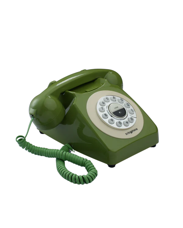 Trringphone Retro Olive Green – Retro Modern Bluetooth Call Mirroring Telephone for Digital Wellbeing, No-Smartphone Zone & Daily Digital Detox Break Trringphone Retro Olive Green – Retro Modern Bluetooth Call Mirroring Telephone for Digital Wellbeing, No-Smartphone Zone & Daily Digital Detox Break - Image 3