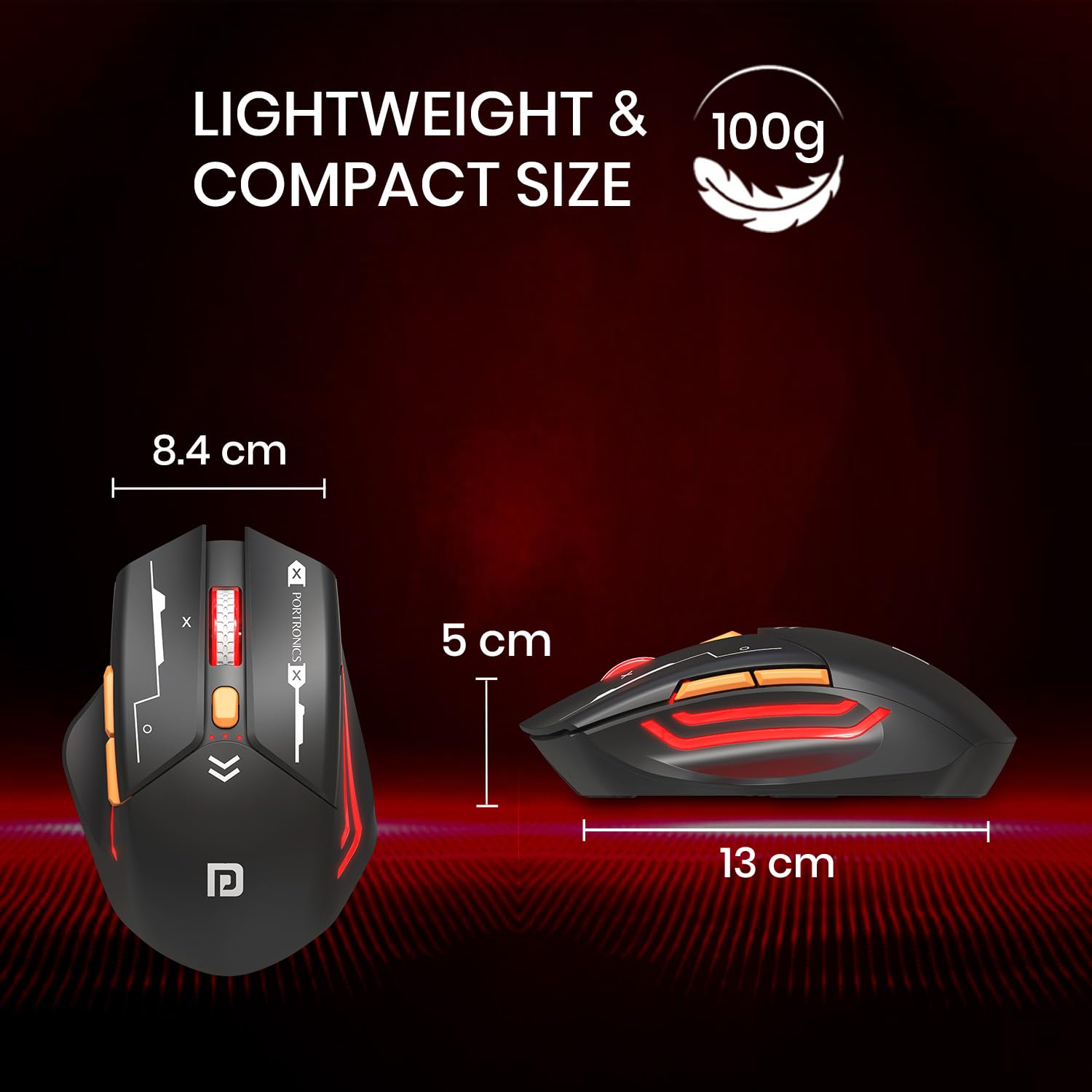 Portronics Vader Max Wireless Rechargeable Mouse, Thumb Support, Bluetooth 5.3 & 2.4 GHz Dual Mode, 6-Button Control, Adjustable DPI Up to 2400,Universal Compatibility for Laptop,Desktop,Gaming(Black) Portronics Vader Max Wireless Rechargeable Mouse, Thumb Support, Bluetooth 5.3 & 2.4 GHz Dual Mode, 6-Button Control, Adjustable DPI Up to 2400,Universal Compatibility for Laptop,Desktop,Gaming(Black) - Image 3