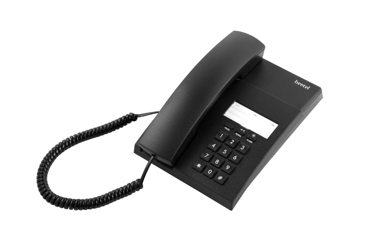 Beetel B80 Corded Landline Phone, Ringer Volume Control, Wall/Desk Mountable, Clear Call Quality, Mute/Pause/Flash/Redial, Black - Image 1