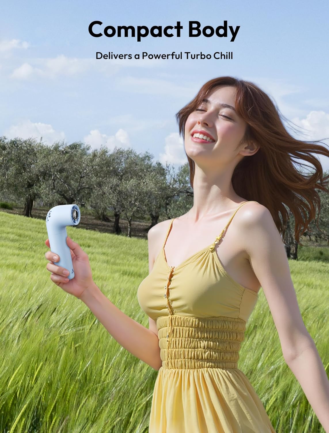 Aecooly Portable Handheld Fan, Powerful Turbo Mini Fan, 15000 RPM High Speed Aero, 8H Max Cooling Time, 4 Speeds Pocket Rechargeable Personal Small Travel GIfts for Women Men -Blue - Image 8