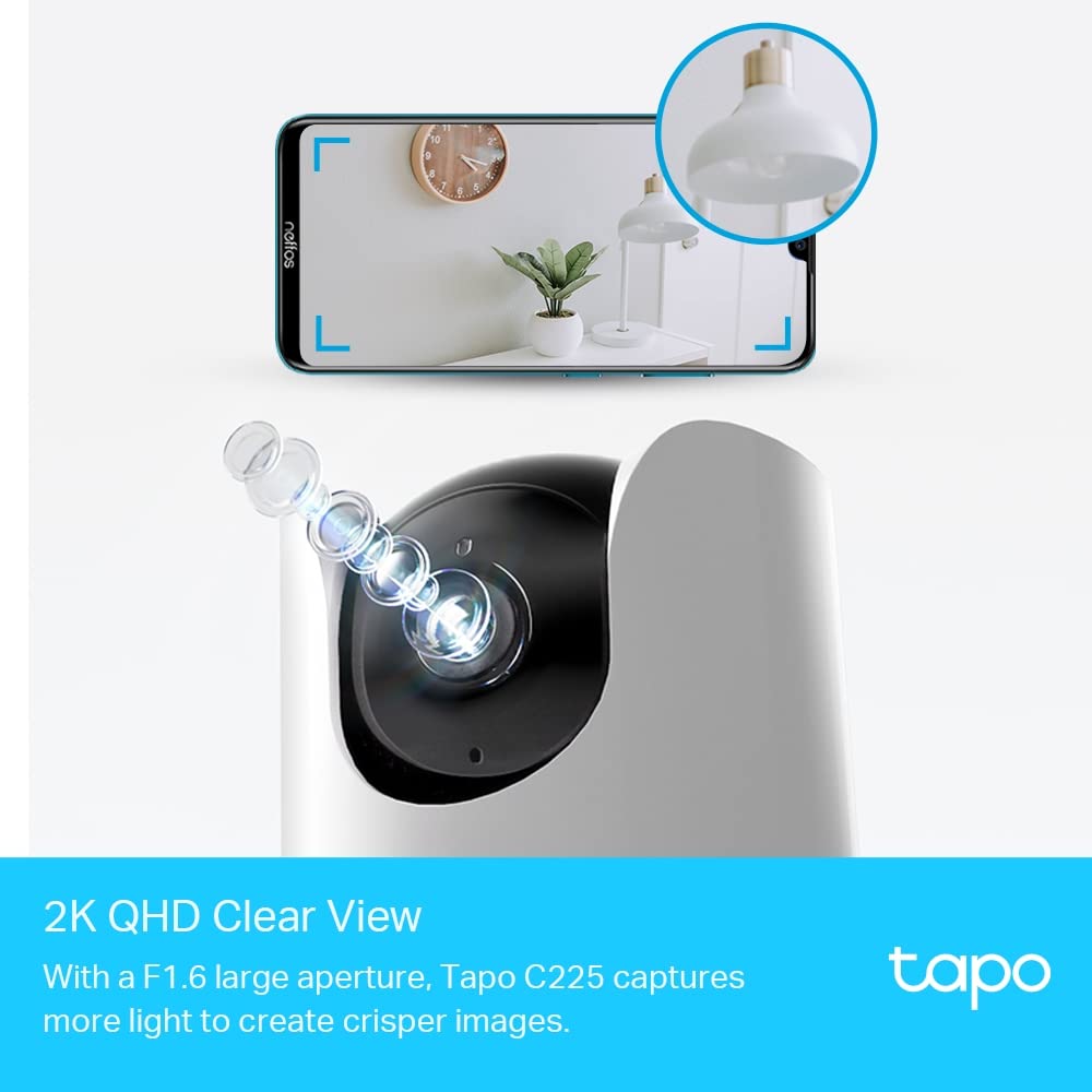 TP-Link Tapo C225 4MP 2K QHD 1440p Pan/Tilt WiFi Security Smart Camera, Indoor CCTV, Smart AI, Starlight Sensor,Night Vision Compatible with Alexa&Google Home, No Hub Required, SD Storage TP-Link Tapo C225 4MP 2K QHD 1440p Pan/Tilt WiFi Security Smart Camera, Indoor CCTV, Smart AI, Starlight Sensor,Night Vision Compatible with Alexa&Google Home, No Hub Required, SD Storage - Image 4