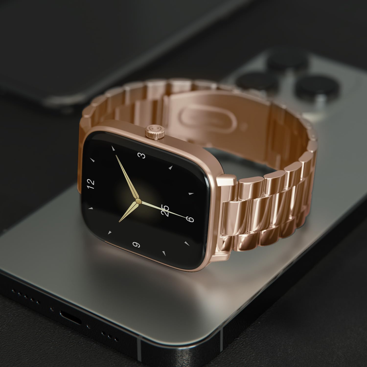 Noise Quad Call 1.81" Display, Bluetooth Calling Smart Watch, AI Voice Assistance, 160+Hrs Battery Life, Metallic Build, in-Built Games, 100 Sports Modes, 100+ Watch Faces (Elite Rosegold) - Image 4