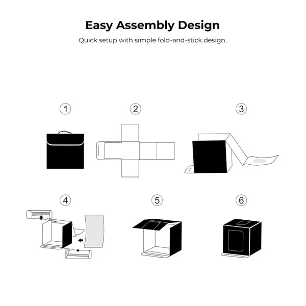 Digitek (DPLB 4040) Professional 40cm Photography LED Light Box, 30W Dual Bi-Color LED Panels, 2800K–6800K, 90 CRI, 0-100% Dimming, 6 Color PVC Backgrounds, Shadow-Free Shooting for Camera & Phone - Image 7