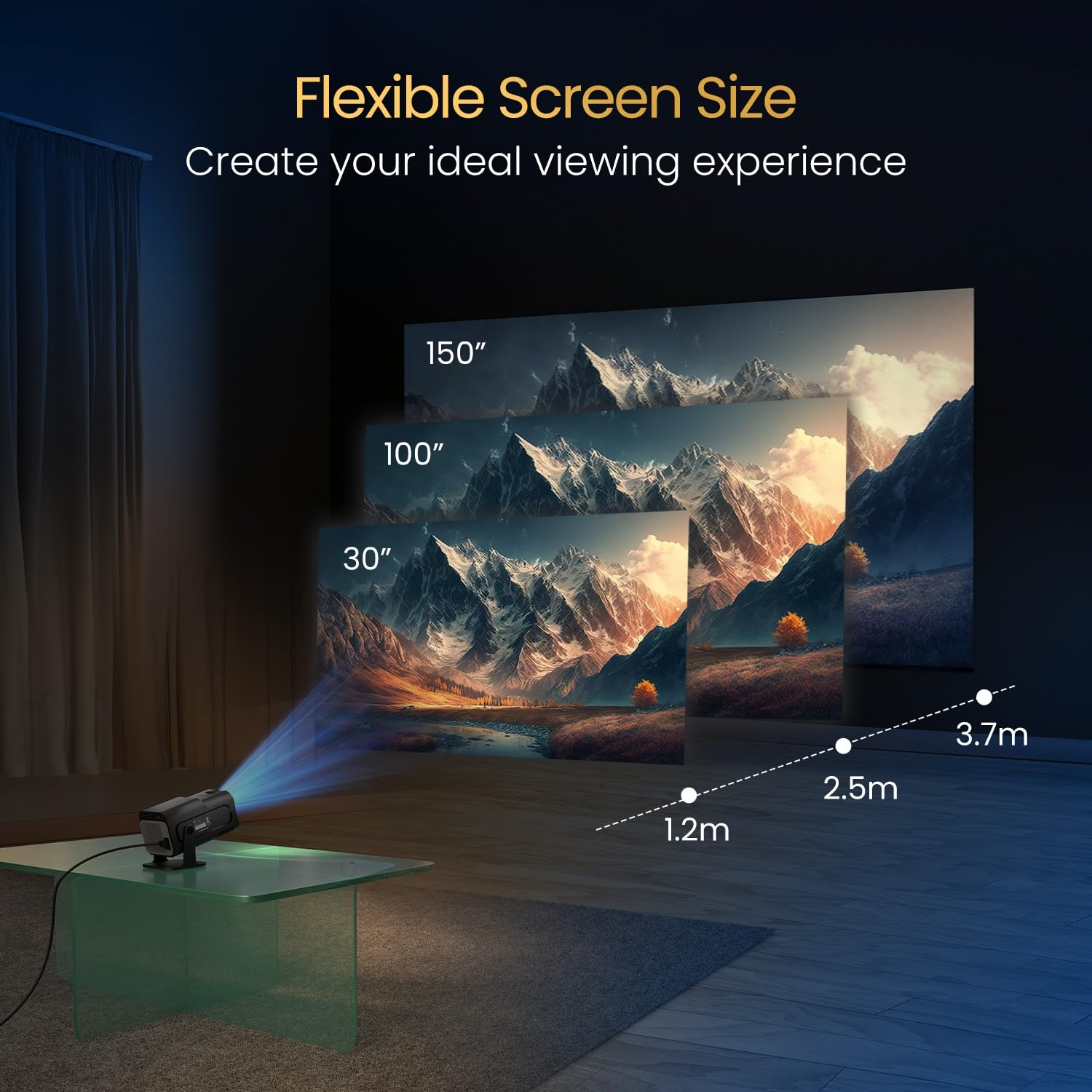Portronics Beem 470 Smart LED Projector with 1080p Full HD Resolution, Rotatable Design, Built-in Streaming Apps (Netflix, Prime Video, Hotstar), 4500 Lumens, Screen Mirroring, 5 Watt Speaker(Black) - Image 4