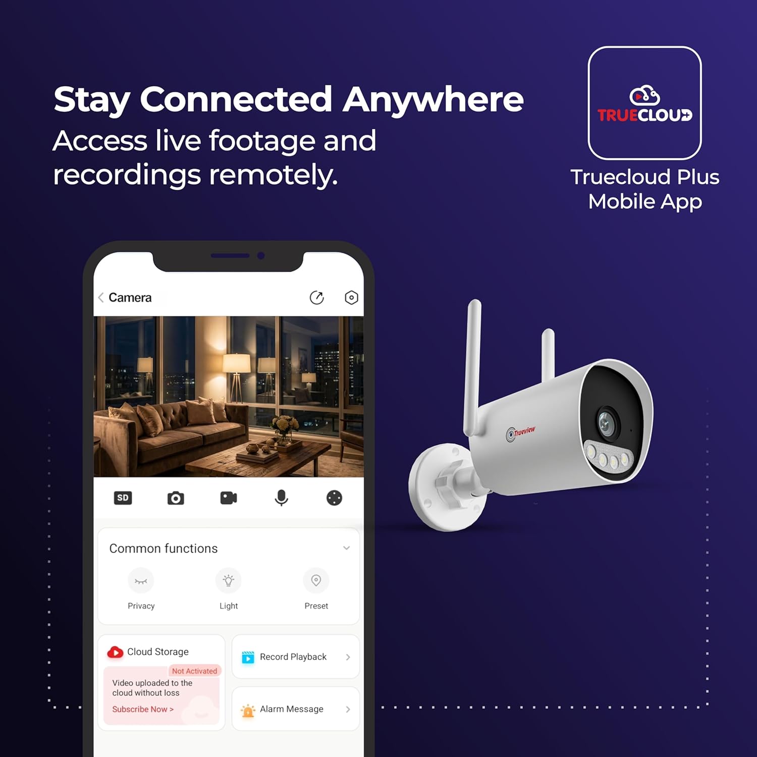 Trueview 3MP 4G SIM Bullet Security Camera | All Time Color Night Vision | IP66 Waterproof | Human Detection | Two Way Audio | 256GB Memory Card Support | STQC Approved - Image 4