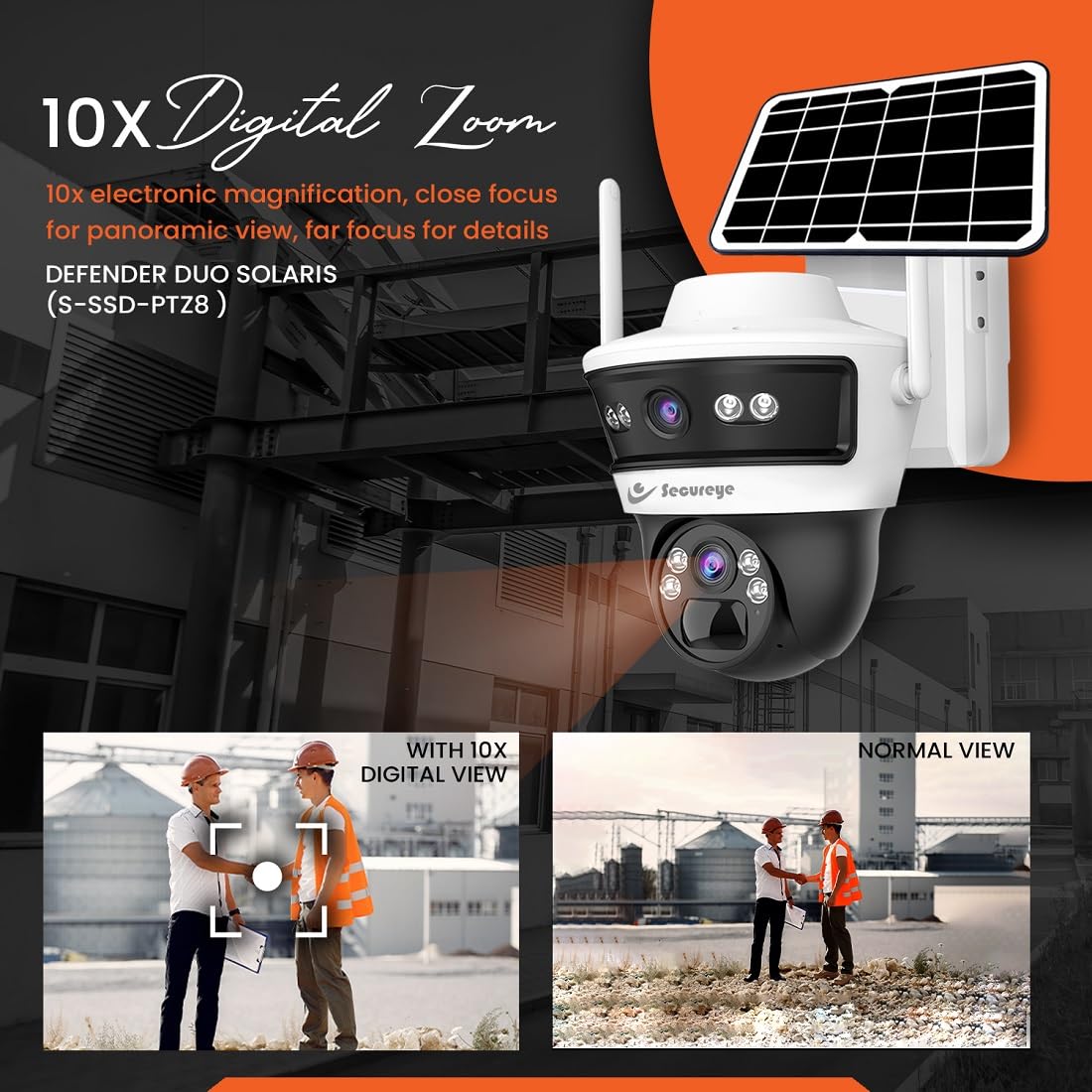 Secureye Pelican Series Defender Duo Solaris | 4G Solar Linkage Dual Lens 3MP+3MP Camera | Home/Commercial Security Camera | 2 Way Talk | Supports Up to 256GB TF Card Storage Secureye Pelican Series Defender Duo Solaris | 4G Solar Linkage Dual Lens 3MP+3MP Camera | Home/Commercial Security Camera | 2 Way Talk | Supports Up to 256GB TF Card Storage - Image 4