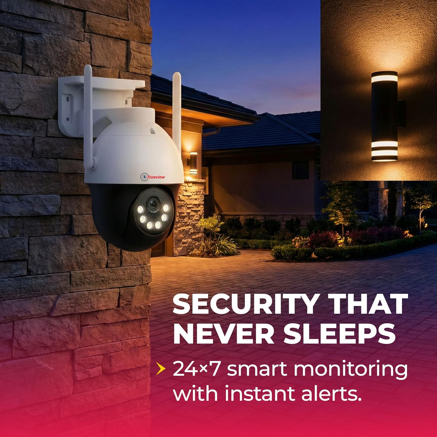 Trueview WiFi 3MP Mini Pan-Tilt-Zoom CCTV Camera | STQC Certified | Indoor & Outdoor Security Camera | Color Night Vision | Cloud & SD Card Storage up to 256GB | Two-Way Talk - Image 10