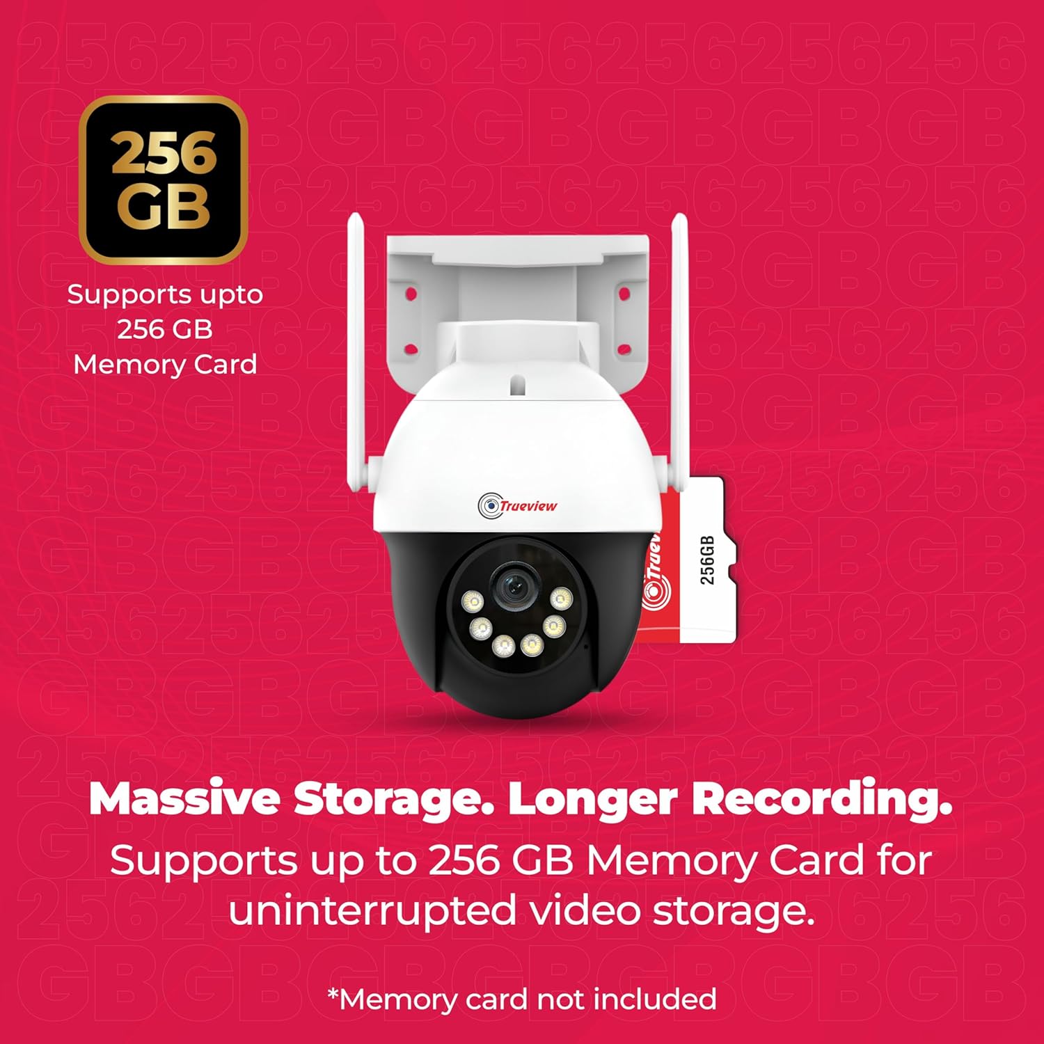 Trueview WiFi 3MP Mini Pan-Tilt-Zoom CCTV Camera | STQC Certified | Indoor & Outdoor Security Camera | Color Night Vision | Cloud & SD Card Storage up to 256GB | Two-Way Talk - Image 4