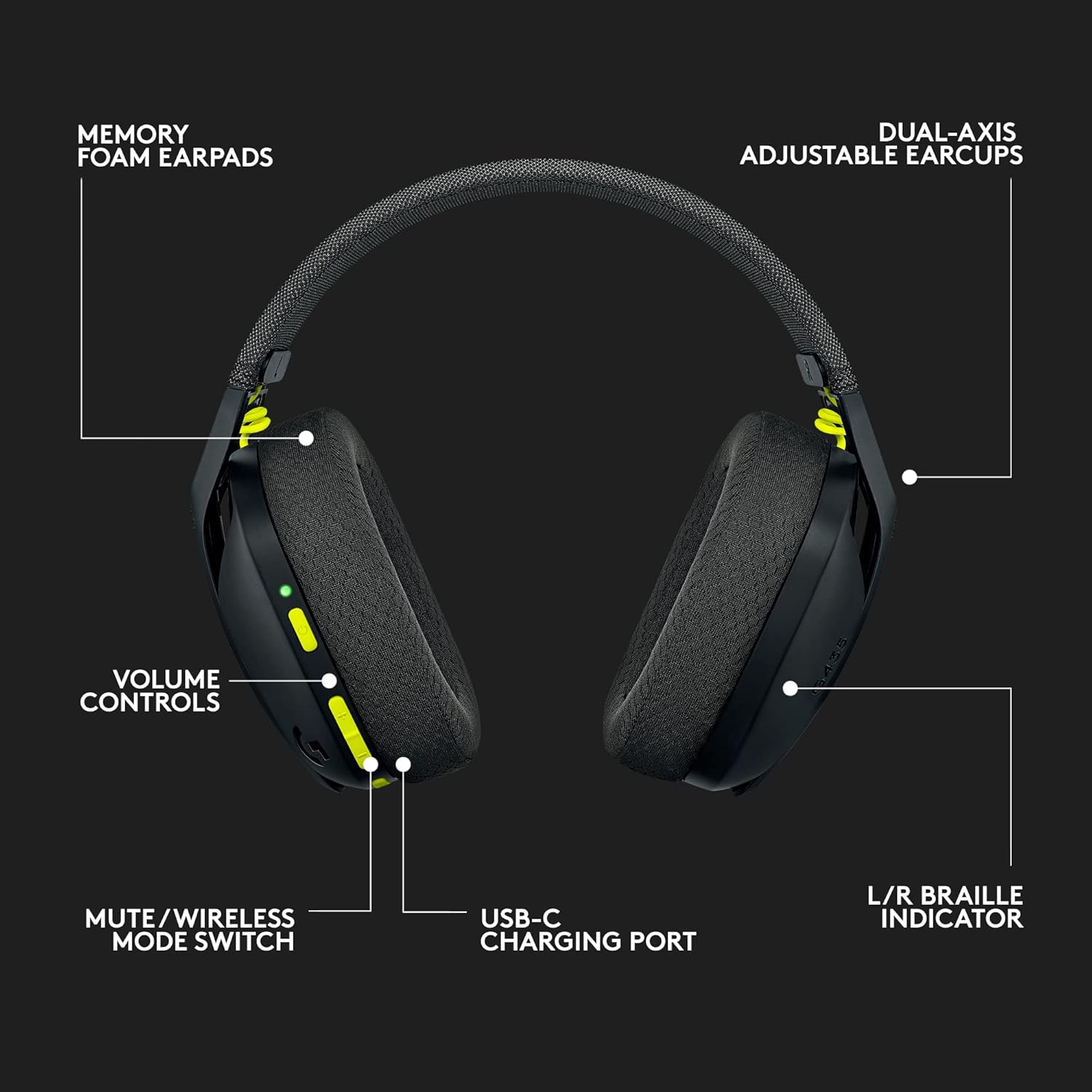 Logitech G435 LIGHTSPEED Wireless Gaming Headset with Bluetooth & Dolby Atmos Support (Black) - Image 7
