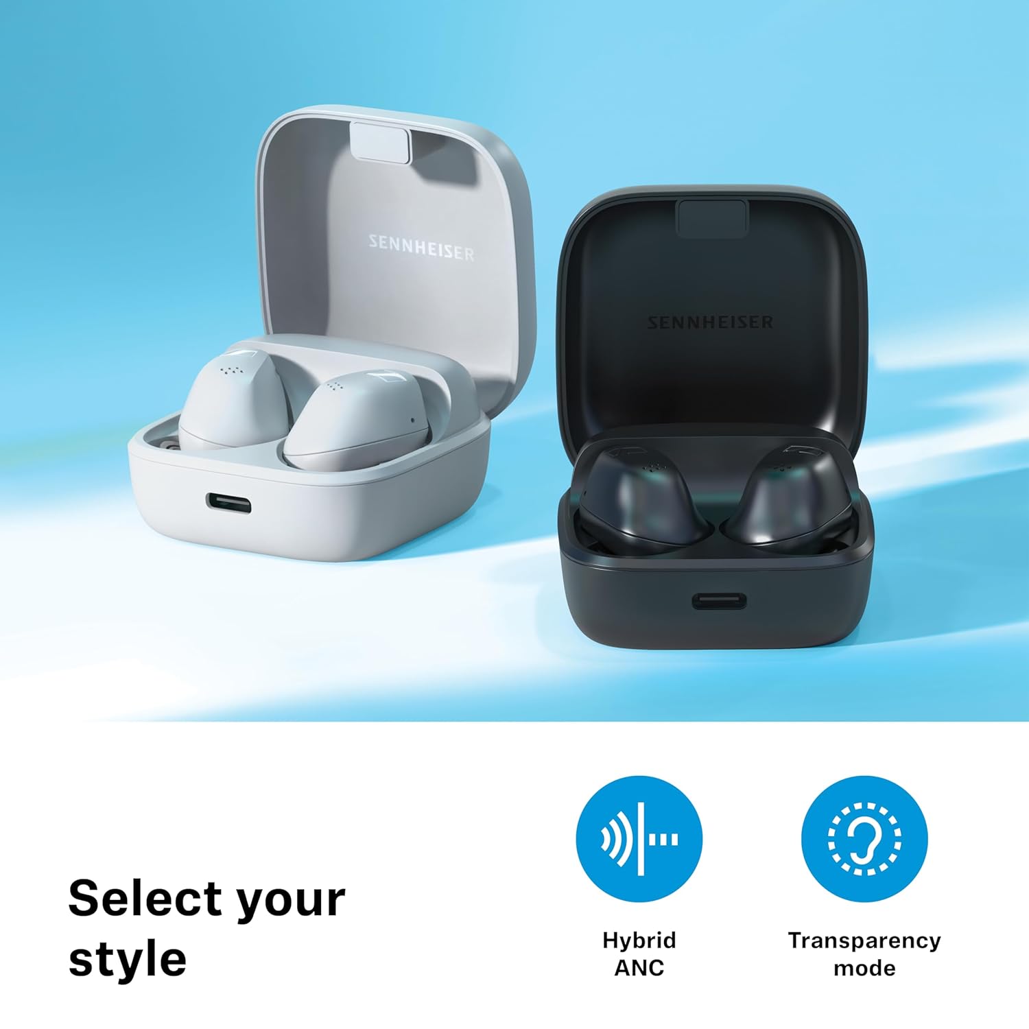 Sennheiser ACCENTUM True Wireless Earbuds, BT v5.3 Auracast & LE Audio, TrueResponse Drivers, Hybrid ANC + Transparency Mode, 28 Hr Battery, Qi & USB‑C Charging, Touch Control, 2Y Warranty, White - Image 5