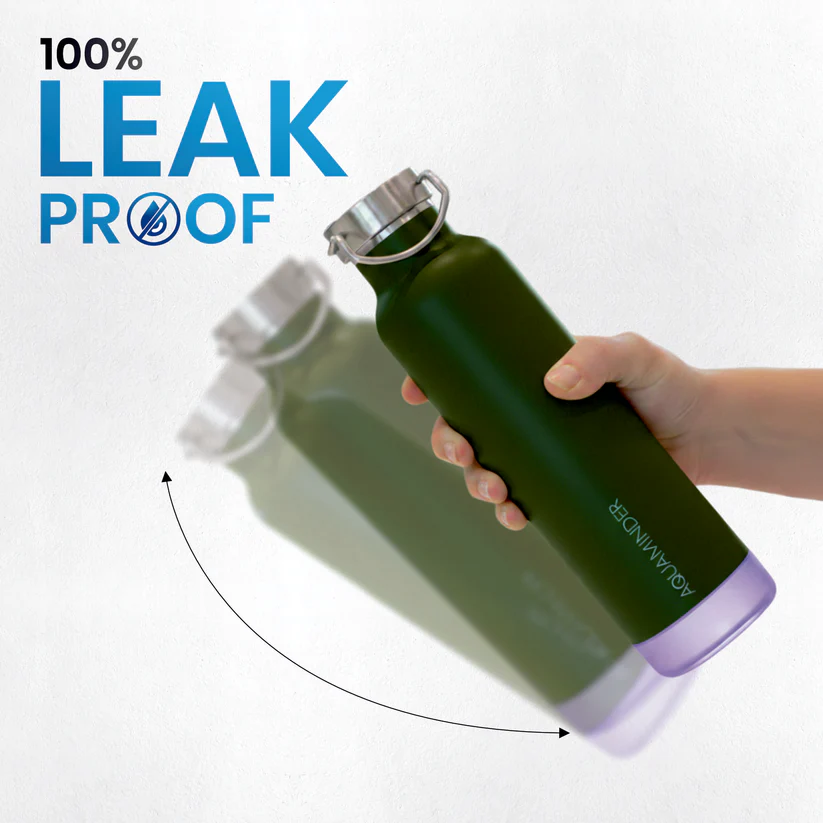 Aquaminder Thames+ Smart Water Bottle 600ml SS304 with App Connectivity – Olive - Image 5