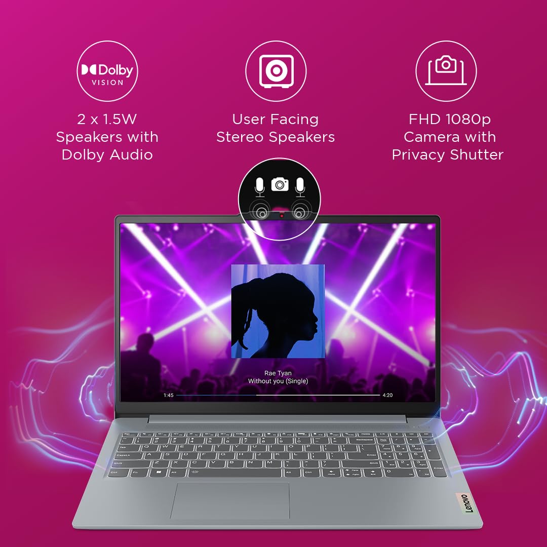 Lenovo IdeaPad Slim 3 13th Gen Intel Core i3 15.6" (39.6cm) FHD Laptop (8GB/512GB SSD/Win 11/Office 2021/1 Year ADP Free/Alexa Built-in/3 Month Game Pass/Arctic Grey/1.62Kg), 82X70034IN - Image 5