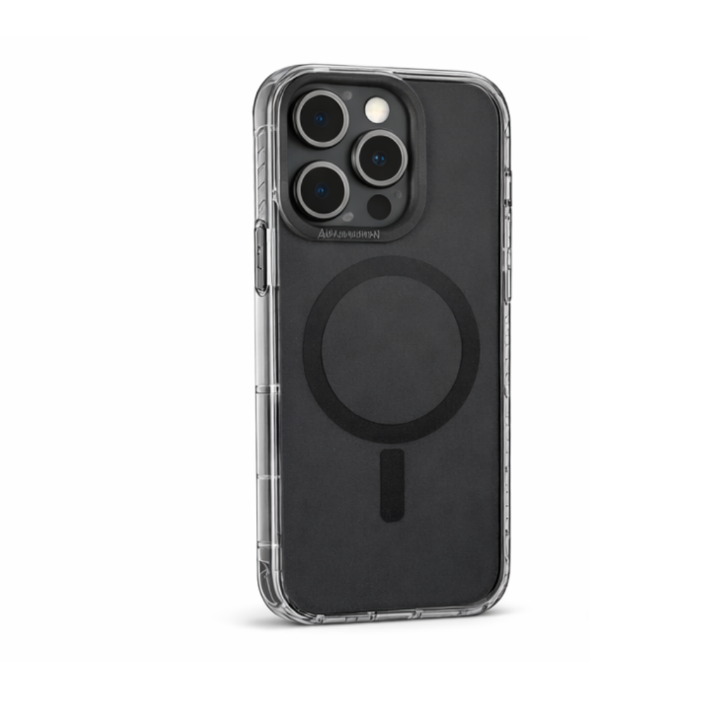 AmazingThing Titan Pro Smoke Clear Case for iPhone 16 Pro (MagSafe Compatible, 10ft Drop Protection, Black Transparent) - Image 1
