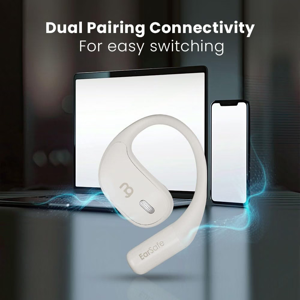 ng EarSafe OpenBuds - Air Conduction Open Ear Buds | Quad Mic ENC for Clear Calls | 12x17mm Drivers for Immersive Audio | Premium White - Image 9
