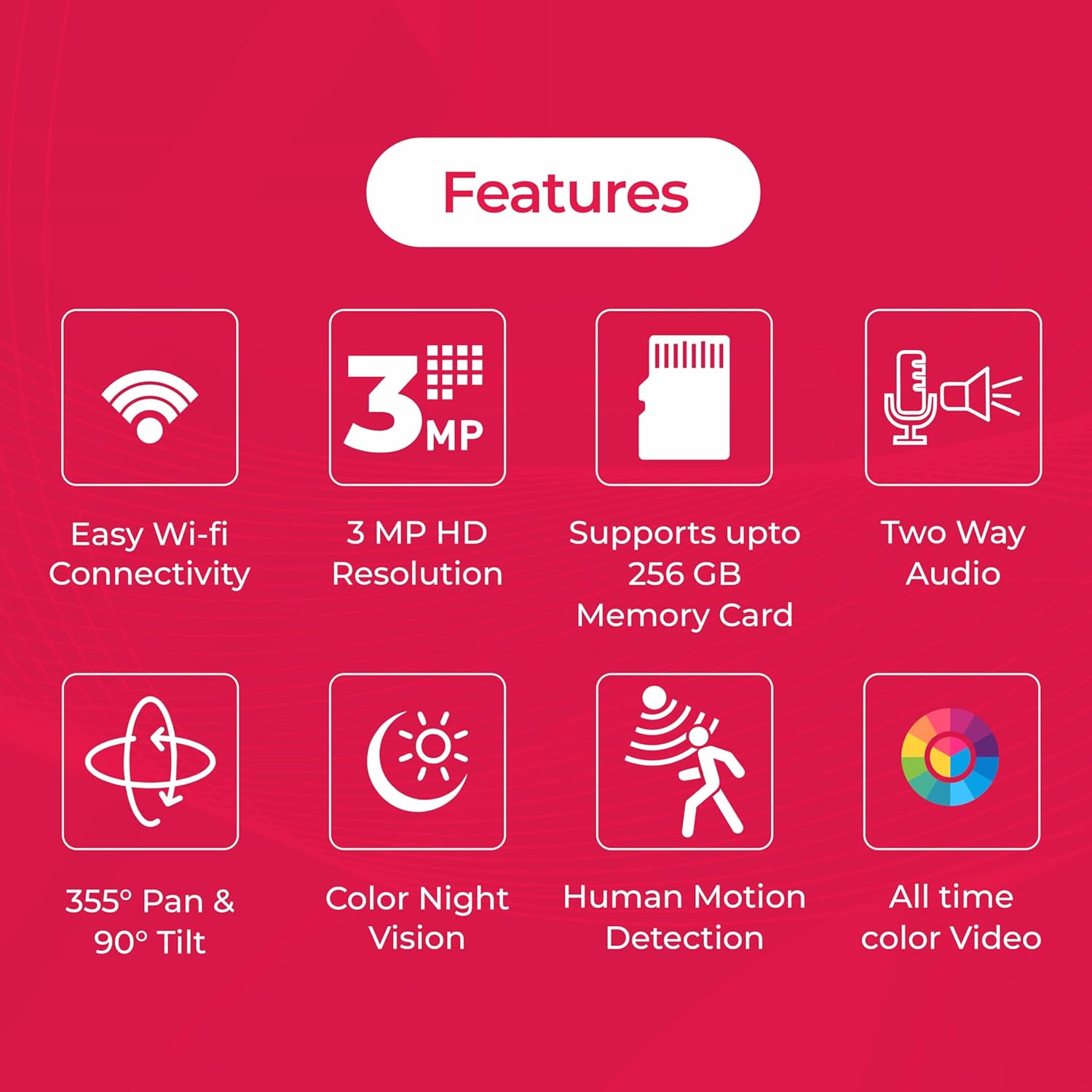 Trueview WiFi 3MP Mini Pan-Tilt-Zoom CCTV Camera | STQC Certified | Indoor & Outdoor Security Camera | Color Night Vision | Cloud & SD Card Storage up to 256GB | Two-Way Talk - Image 6