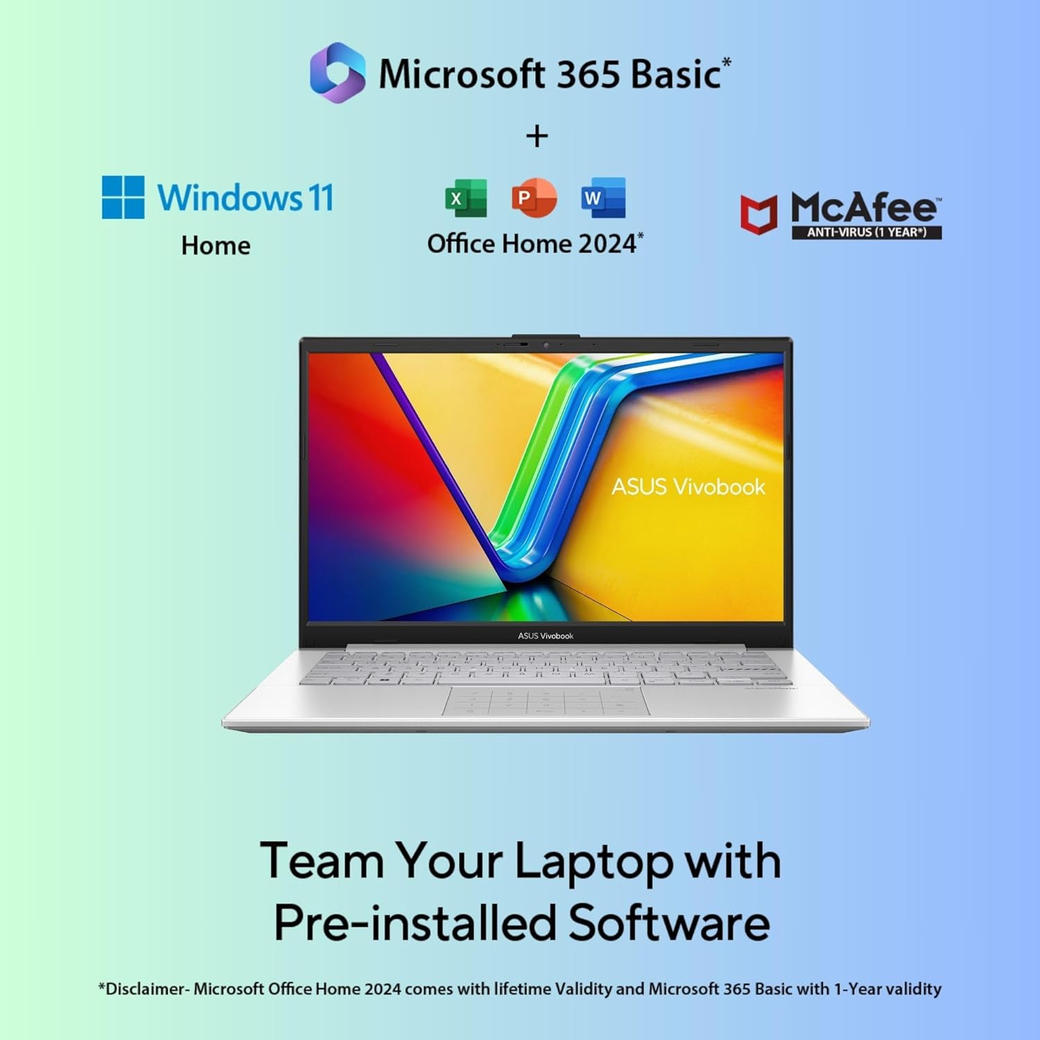 ASUS Vivobook Go 14 (2026),AMD Ryzen 3 30 Processor,AMD Radeon iGPU,8GB RAM,512GB SSD,FHD,14" (35.5 cm),Windows 11,M365 Basic(1Y)* Office 2024,Cool Silver,1.38 Kg,E1404FA-EB1224WS,Thin & Light Laptop - Image 9