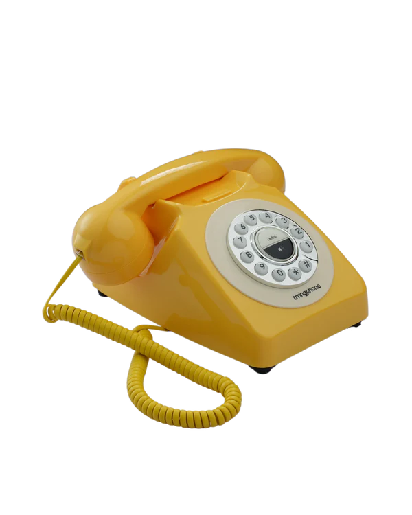 trringphone Retro Yellow Retro Modern Bluetooth Call Mirroring Telephone for Digital Wellbeing, No-Smartphone Zone & Daily Digital Detox Break - Image 4