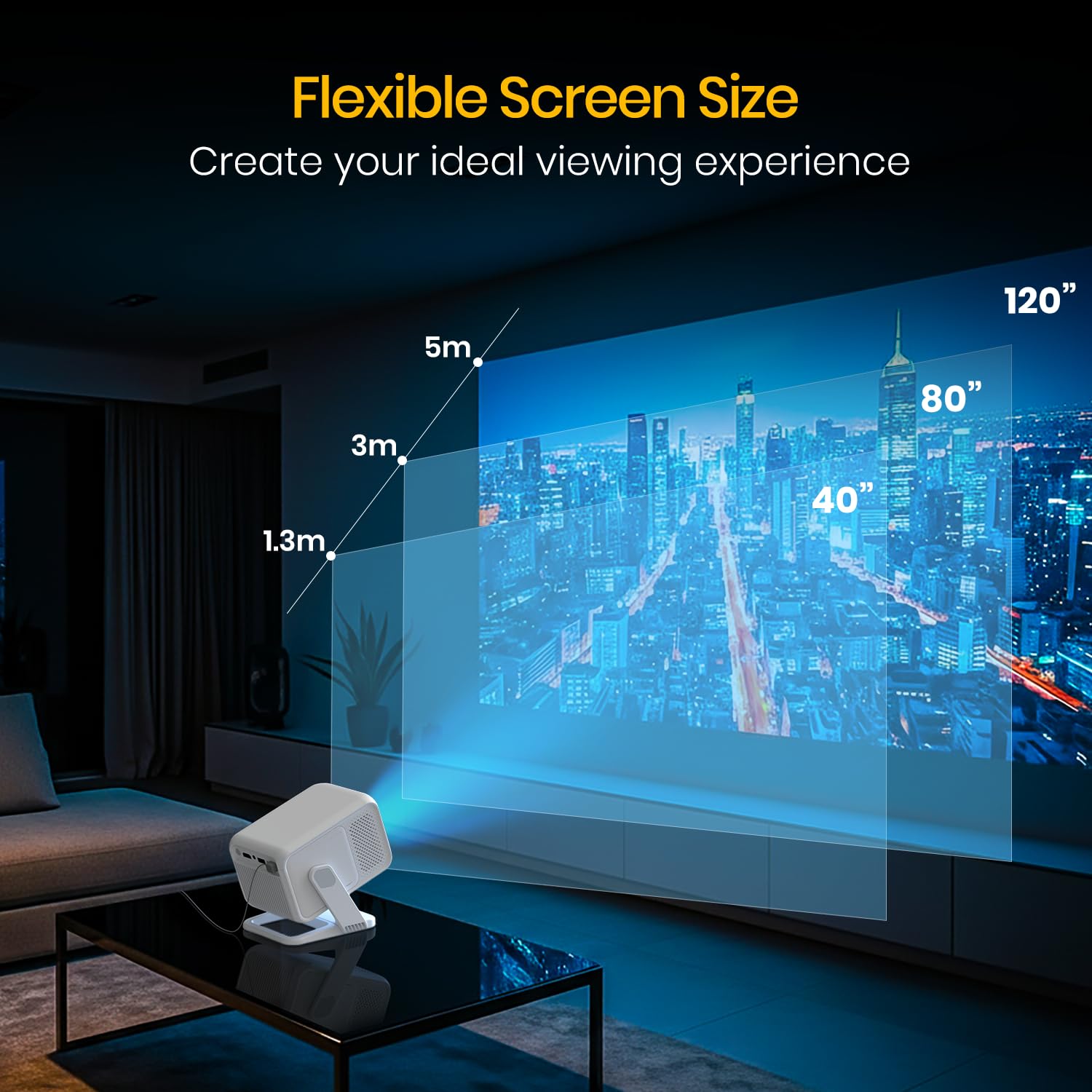 Portronics Beem 450 Smart LED Projector with 1080p Full HD Resolution – White - Image 6