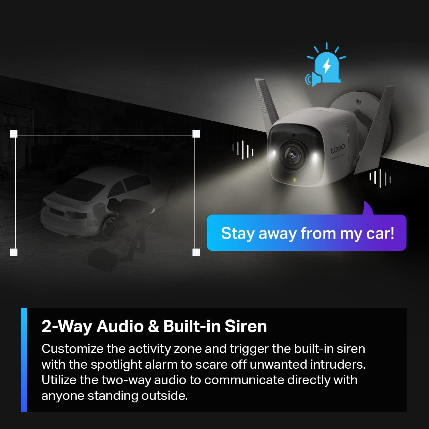 Tapo Tp-Link C325Wb 2K Qhd Outdoor Security Wi-Fi Camera,Ip66 Weatherproof,Motion Detection,1/1.79''Large Sensor,4Mp,Color Pro Night Vision,Cloud&Sd Card Storage,Works with Alexa&Google Home - Image 4