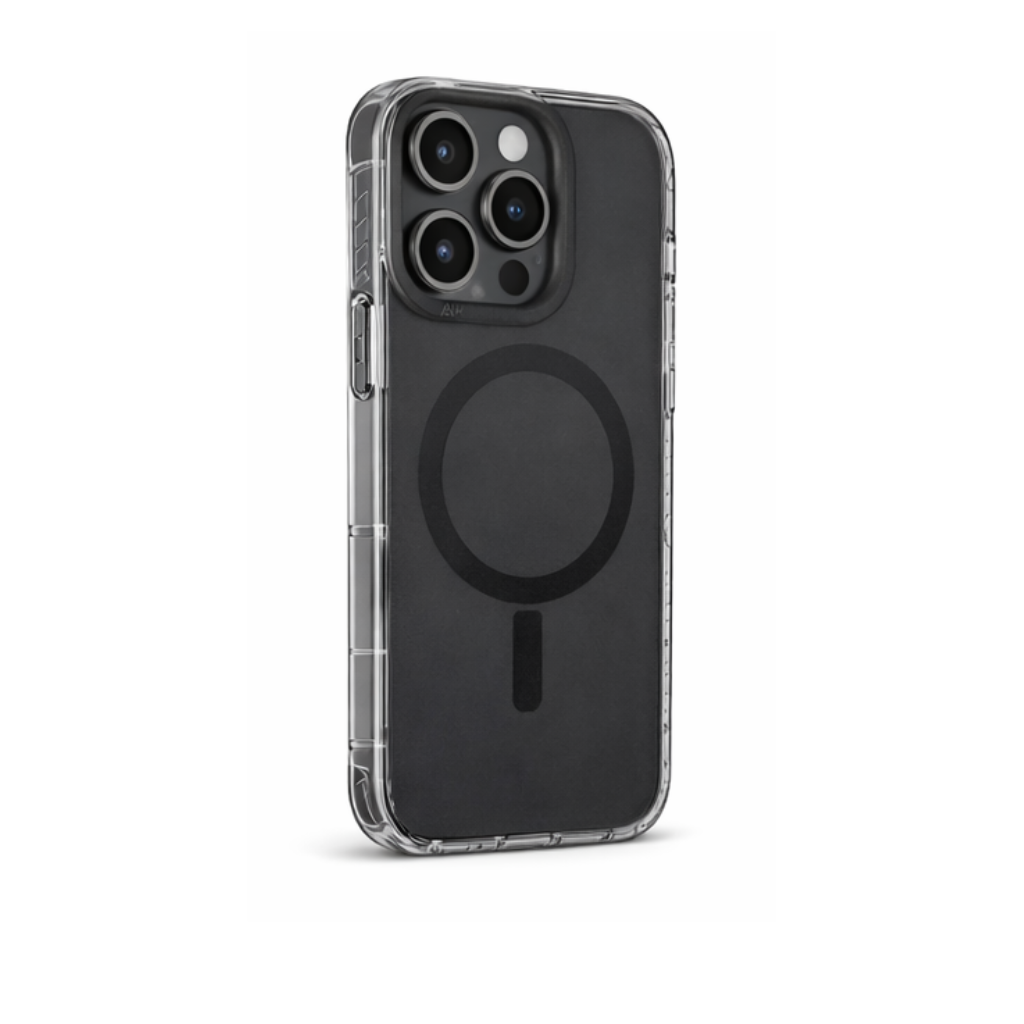AmazingThing Titan Pro Smoke Clear Case for iPhone 16 Pro (MagSafe Compatible, 10ft Drop Protection, Black Transparent) - Image 2
