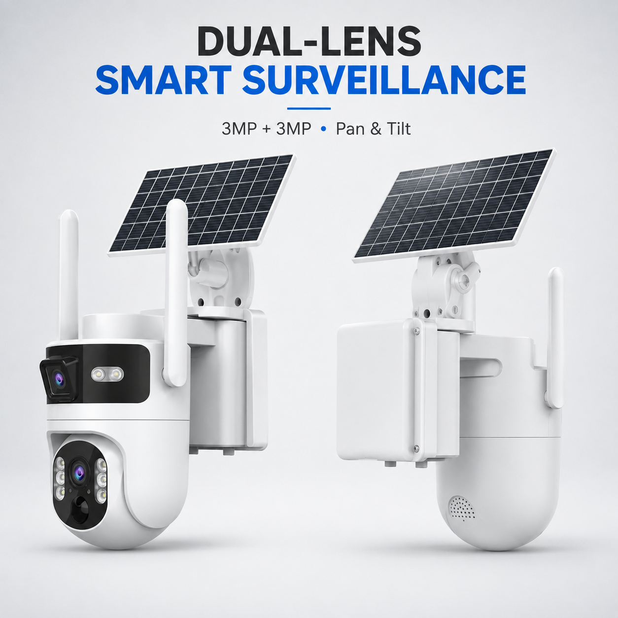 Consistent 4G LINKAGE Pan tilt Solar Camera | 3MP+3MP Dual lens | Two Way Communication Camera - Image 3