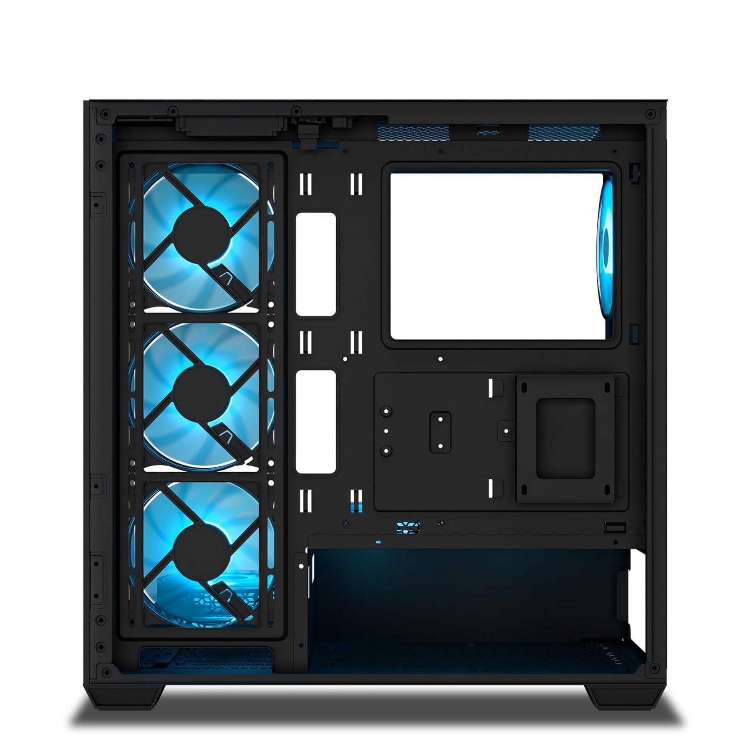 Ant Esports Crystal X7 ATX Computer Case/Gaming BlackType-C, supports ATX Micro-ATX Mini-ITX, 3 M/B plate fans, 2 PSU shroud fans - Image 7