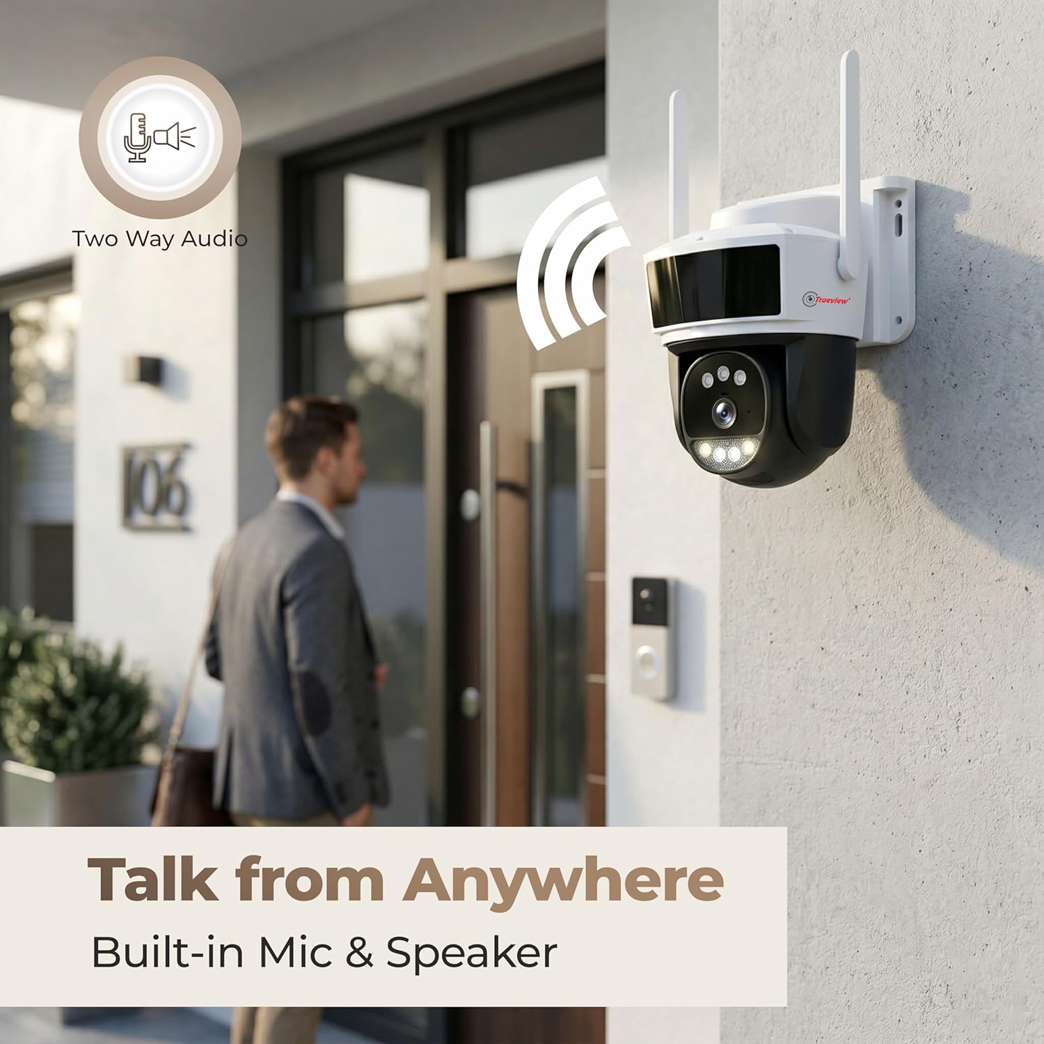 Trueview 3MP Wi-Fi All Time Colour Mini Pan-tilt CCTV Camer | STQC Approved | 360° Pan Tilt | Human Detection | 2-Way Audio | Supports 256 GB Memory Card & Cloud | Alexa | T18290S - Image 2