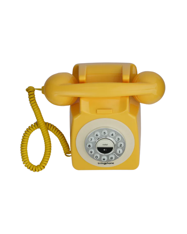 trringphone Retro Yellow Retro Modern Bluetooth Call Mirroring Telephone for Digital Wellbeing, No-Smartphone Zone & Daily Digital Detox Break - Image 7