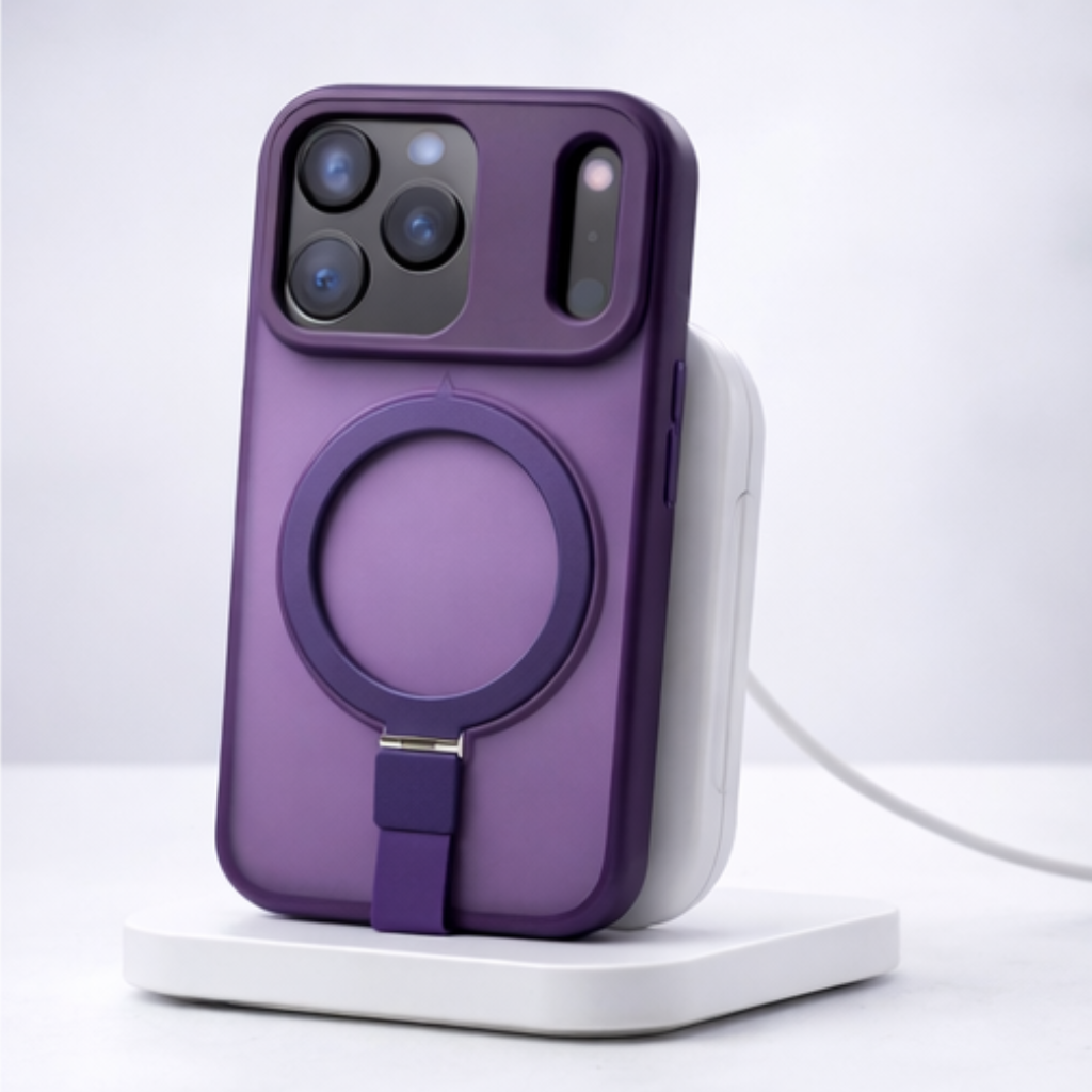 Matte MagSafe Case with Kickstand for iPhone 17 Pro (Royal Purple Finish, Shockproof Design) - Image 2