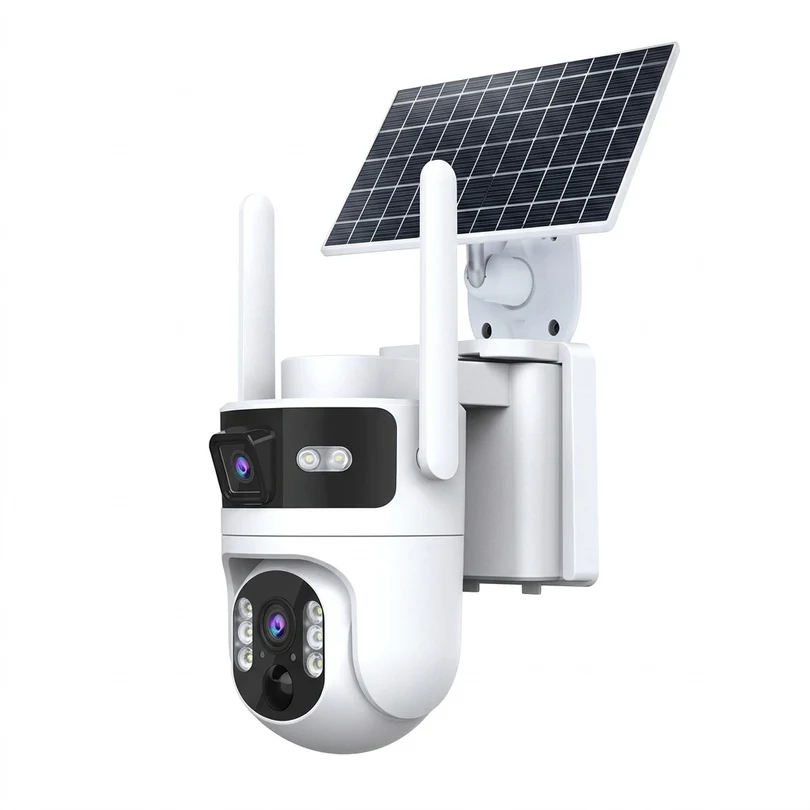 Consistent 4G LINKAGE Pan tilt Solar Camera | 3MP+3MP Dual lens | Two Way Communication Camera - Image 1