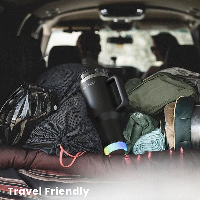 Aquaminder Smart Tumbler 1200ml Stainless Steel Vacuum Flask with Lid & Straw – SS304, Cup Holder Friendly | Car, Gym, Yoga & Travel Mug (Nile Plus, Black) - Image 5