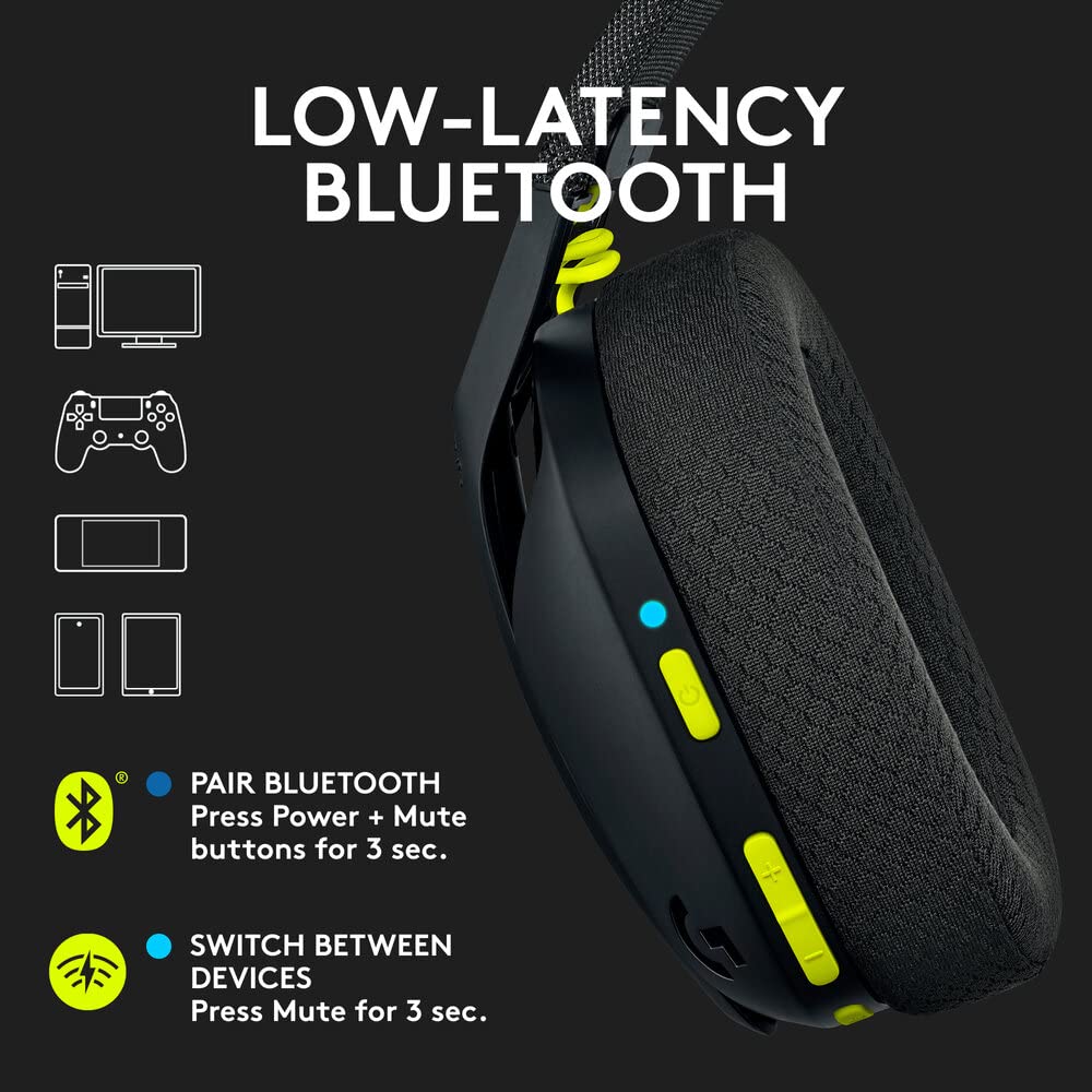 Logitech G435 LIGHTSPEED Wireless Gaming Headset with Bluetooth & Dolby Atmos Support (Black) - Image 3