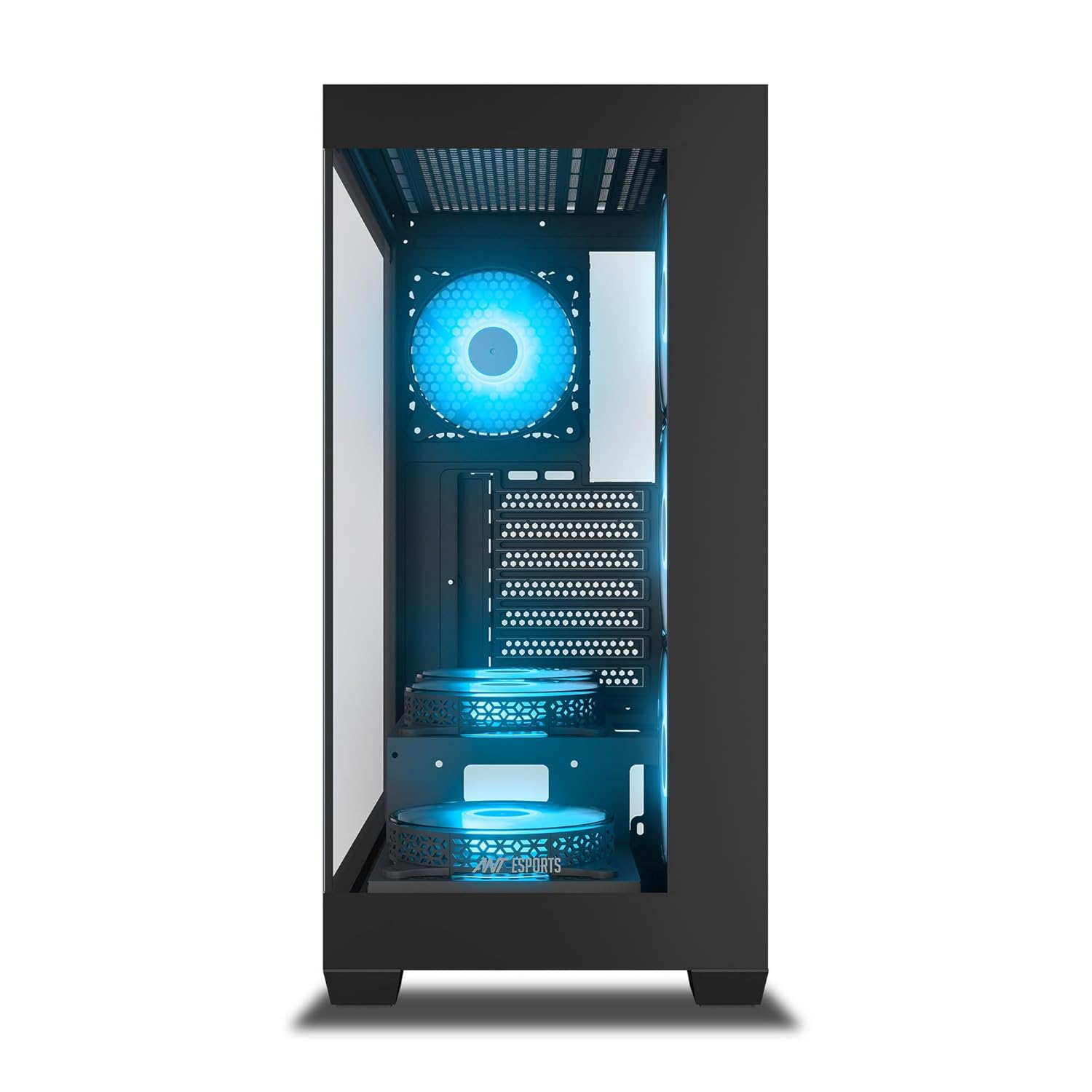 Ant Esports Crystal X7 ATX Computer Case/Gaming BlackType-C, supports ATX Micro-ATX Mini-ITX, 3 M/B plate fans, 2 PSU shroud fans - Image 9