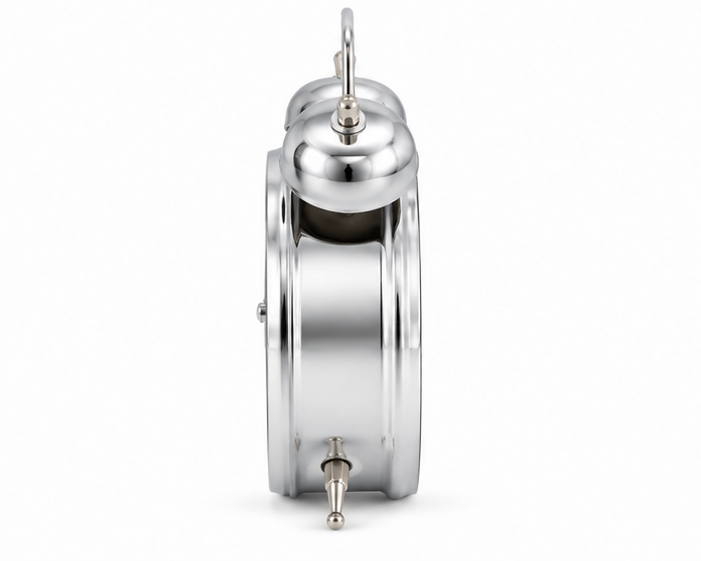 Silver Twin Bell Analog Alarm Clock with Colorful Numbers - Image 4