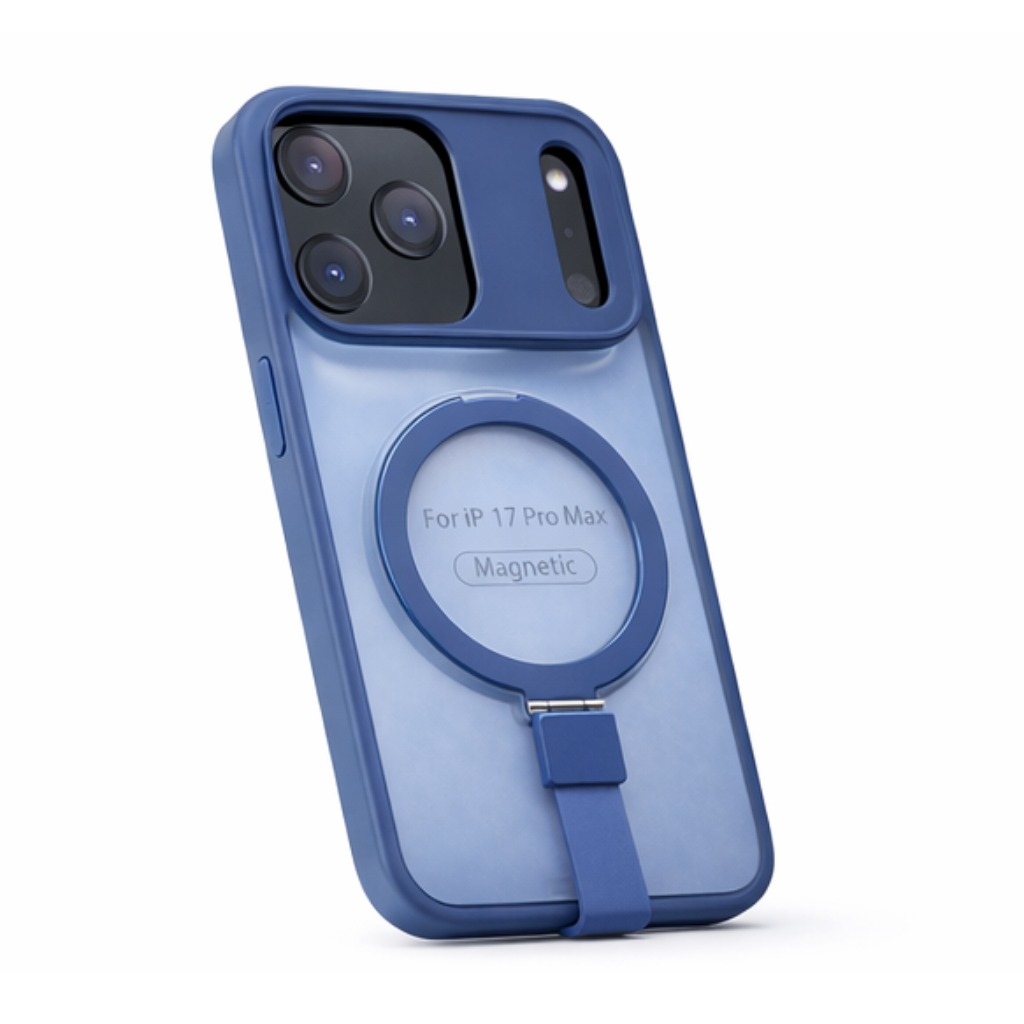 Matte Transparent MagSafe Case with Kickstand for iPhone 17 Pro Max (Frost Blue Finish, Shockproof Design) - Image 2