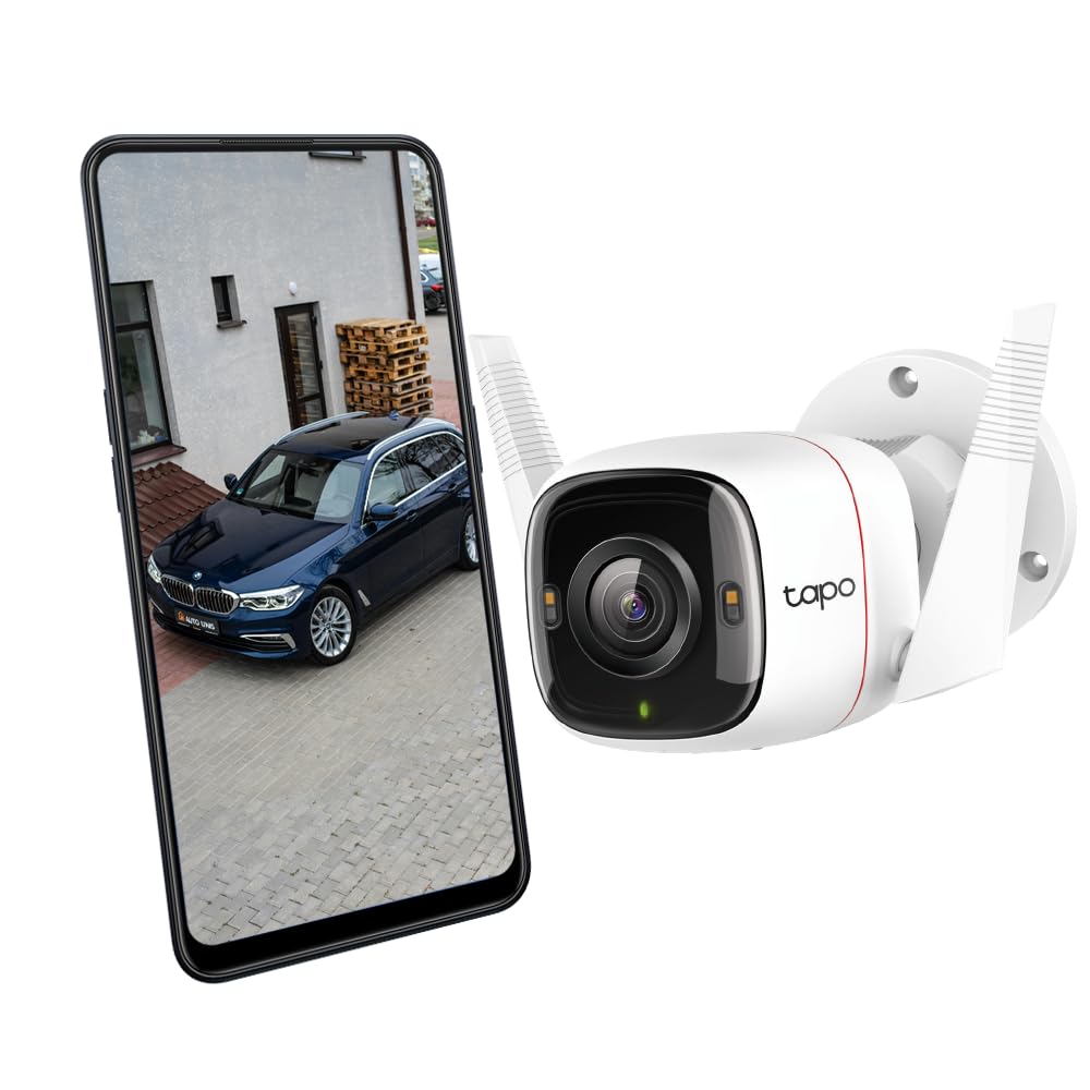 Tapo 4MP 2K QHD (2560X1440) Outdoor CCTV Security Wi-Fi Smart Camera -Alexa Enabled -Weatherproof -Full Color Starlight Night Vision -2-Way Audio -Up to 256 GB SD Storage - C320Ws- White - Image 1