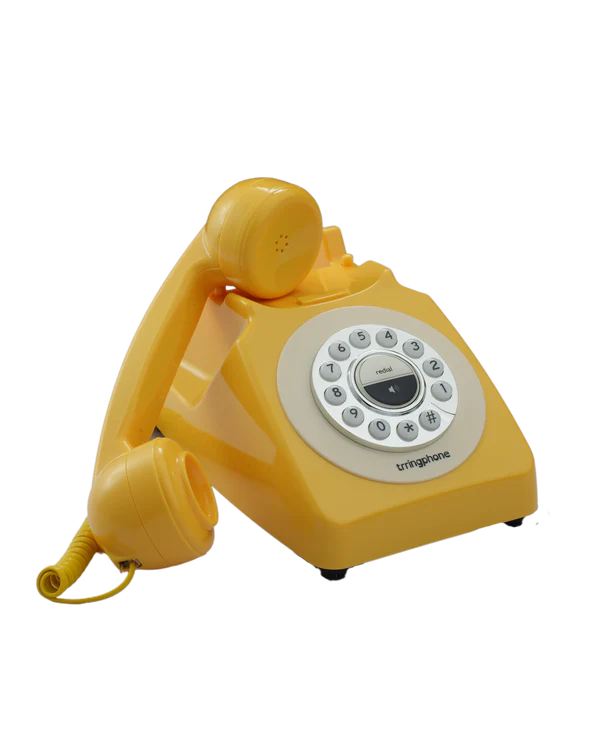 trringphone Retro Yellow Retro Modern Bluetooth Call Mirroring Telephone for Digital Wellbeing, No-Smartphone Zone & Daily Digital Detox Break - Image 9