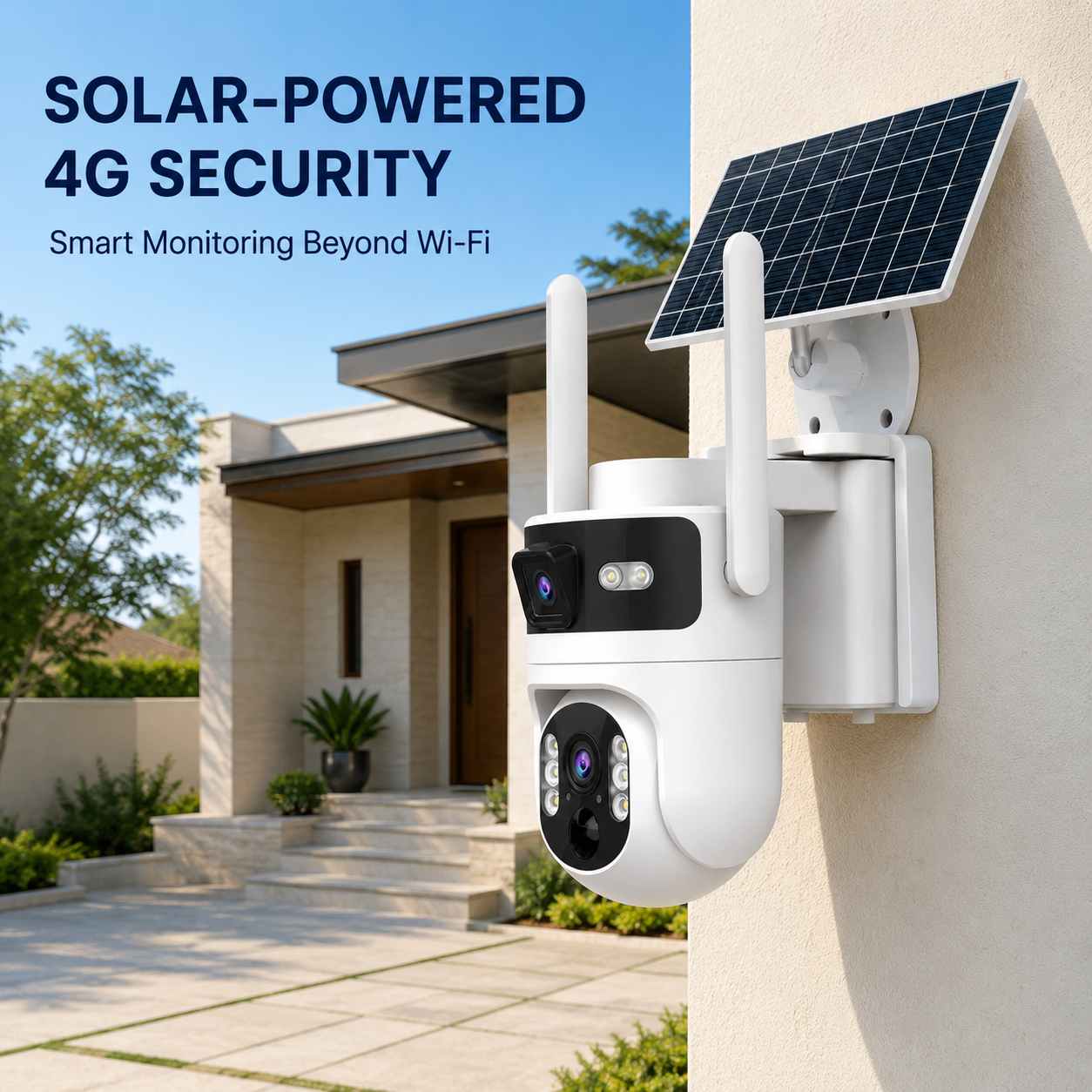 Consistent 4G LINKAGE Pan tilt Solar Camera | 3MP+3MP Dual lens | Two Way Communication Camera - Image 4