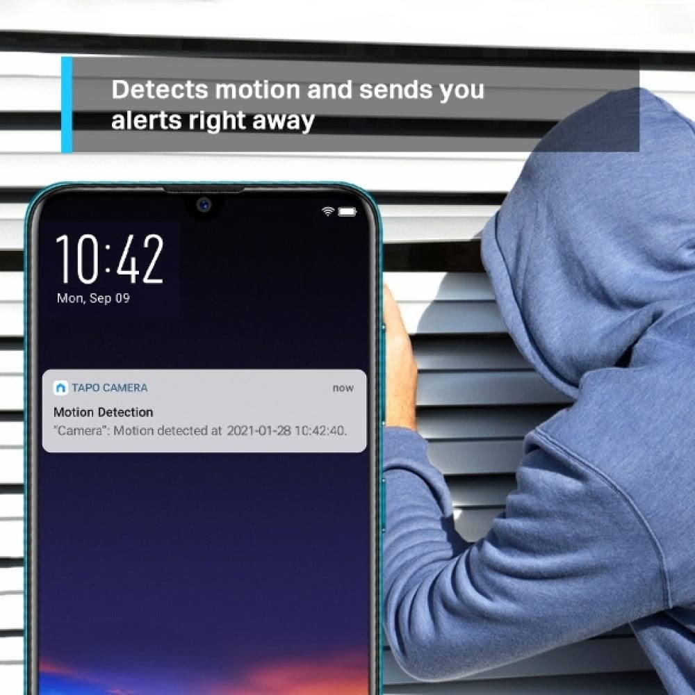 Tapo TP-Link C210 360° 3MP Full HD 2304 X 1296P Video Pan/Tilt Smart Wi-Fi Security Camera | Alexa Enabled | 2-Way Audio| Night Vision| Motion Detection | Indoor CCTV White - Image 4