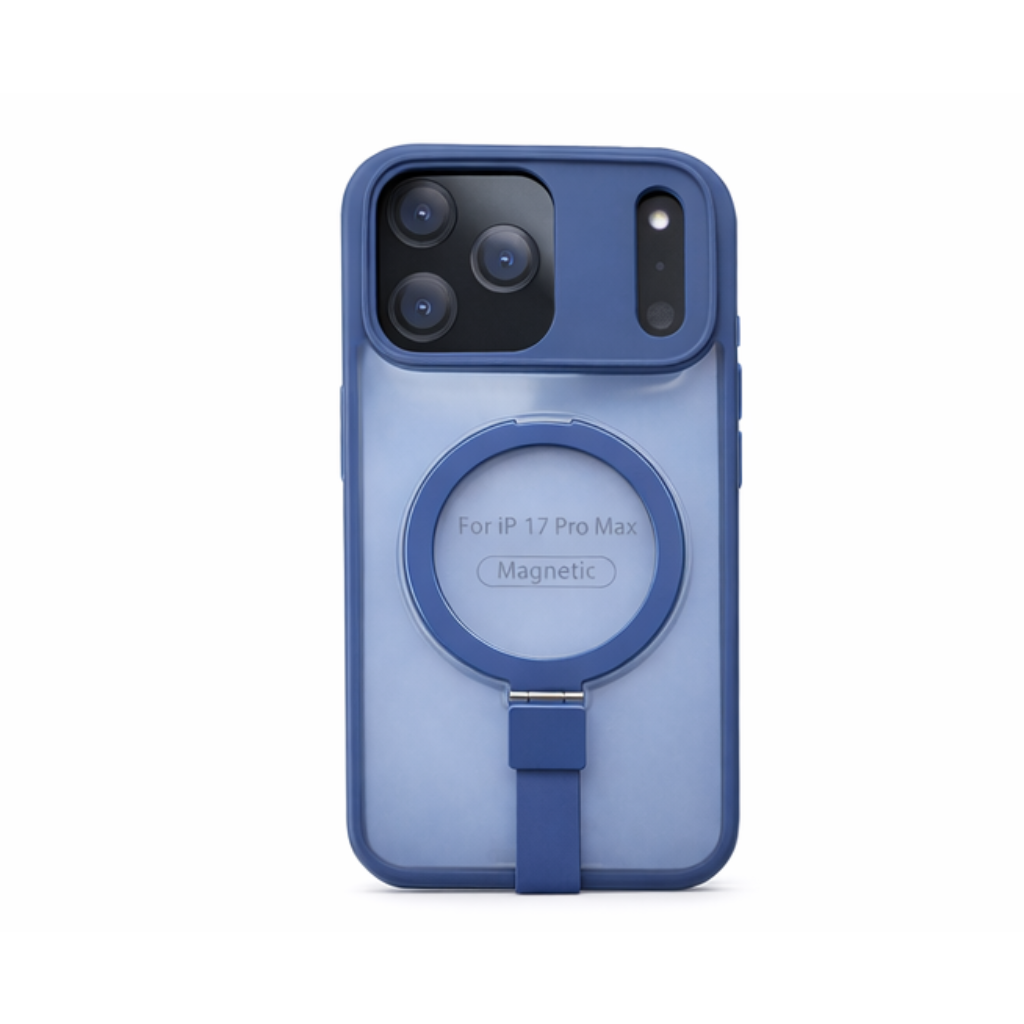 Matte Transparent MagSafe Case with Kickstand for iPhone 17 Pro Max (Frost Blue Finish, Shockproof Design) - Image 1