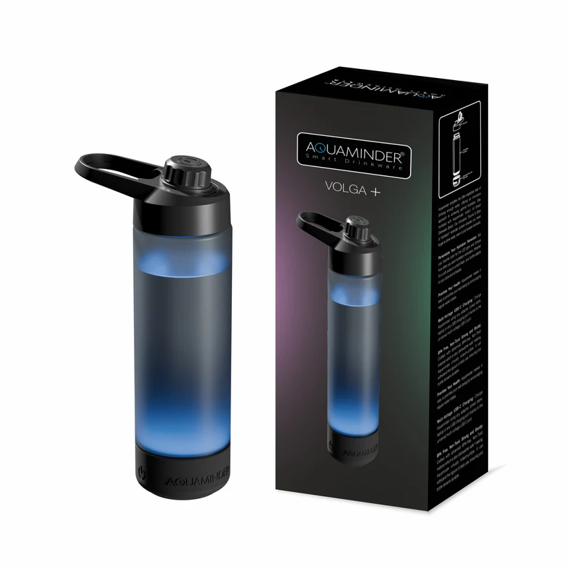 Aquaminder Volga+ Smart Water Bottle 770ml with App Connectivity & Personalized Hydration Reminder Black - Image 1