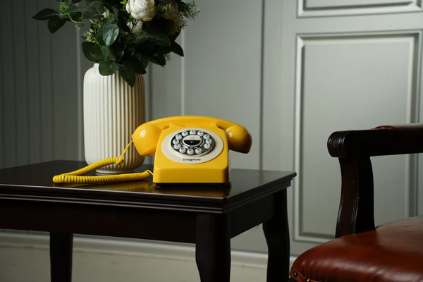 trringphone Retro Yellow Retro Modern Bluetooth Call Mirroring Telephone for Digital Wellbeing, No-Smartphone Zone & Daily Digital Detox Break - Image 2